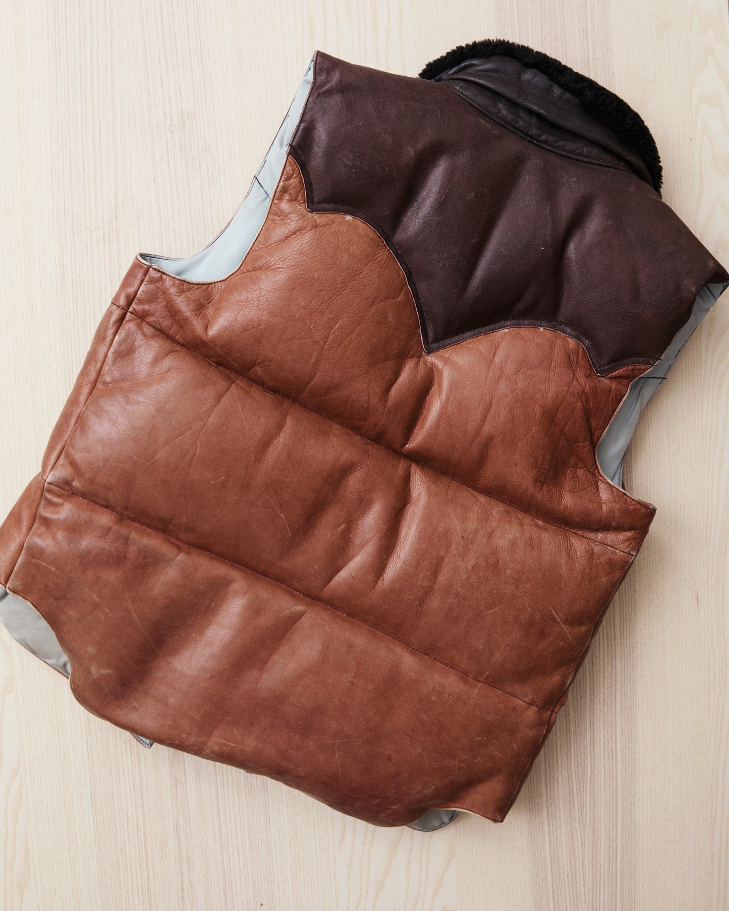 Vintage Rocky Mountain Featherbed Leather Down Vest Size 40