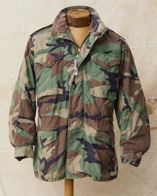 Vintage M-65 US Woodland Camo Army Field Jacket Size Small / Regular