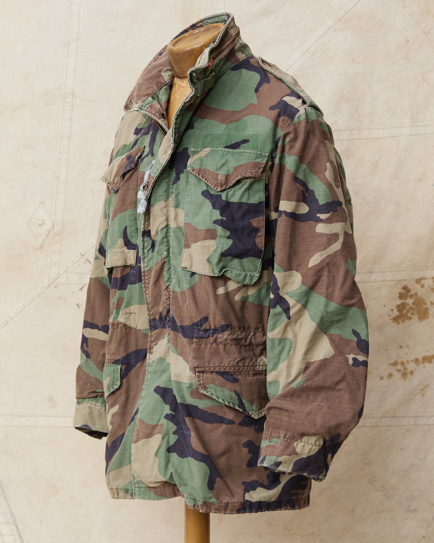 Vintage M-65 US Woodland Camo Army Field Jacket Size Small / Regular