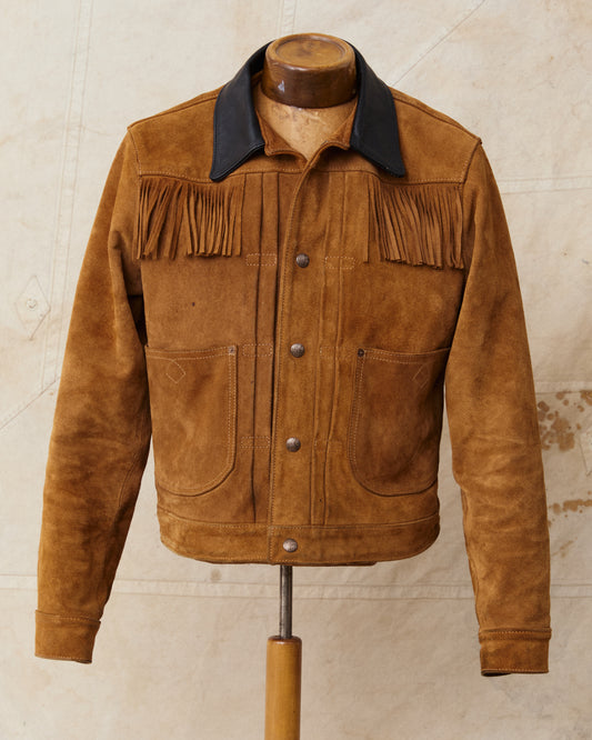Second Hand Indigofera X Standard Strange Rolling Thunder Rough Out Leather Jacket