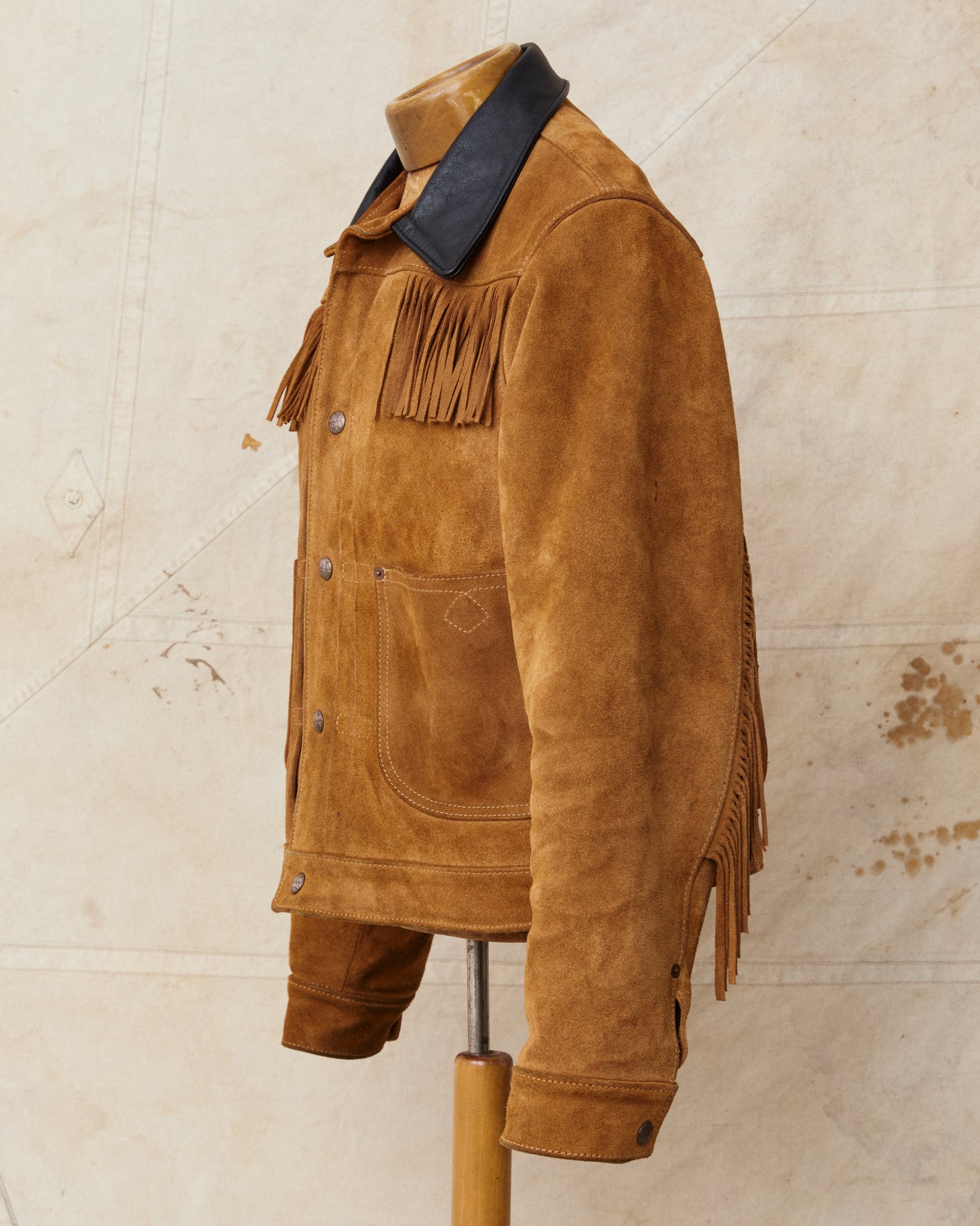 Second Hand Indigofera X Standard Strange Rolling Thunder Rough Out Leather Jacket