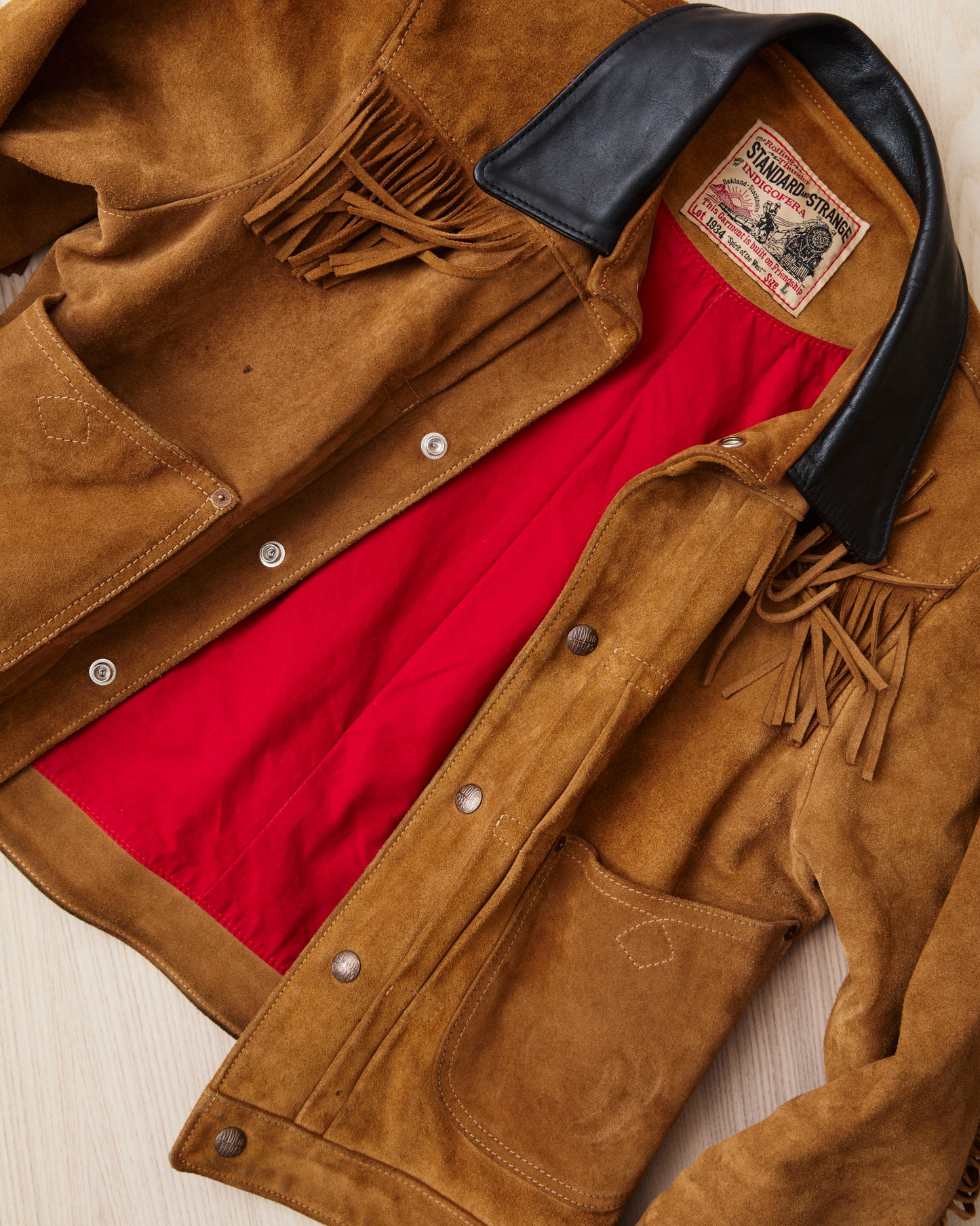 Second Hand Indigofera X Standard Strange Rolling Thunder Rough Out Leather Jacket