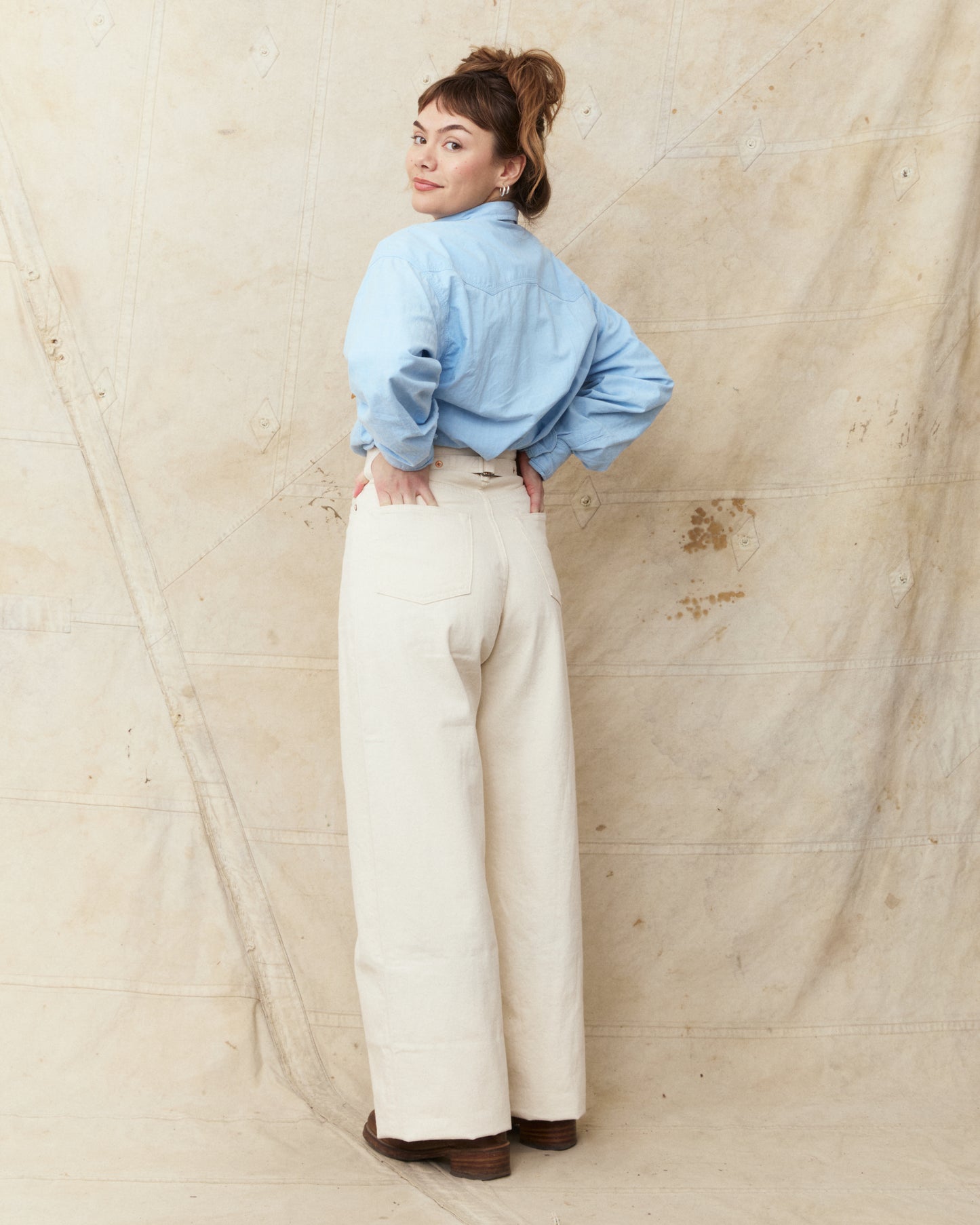 Bryceland's The Emmeline Label Janet Jeans Ecru One Wash