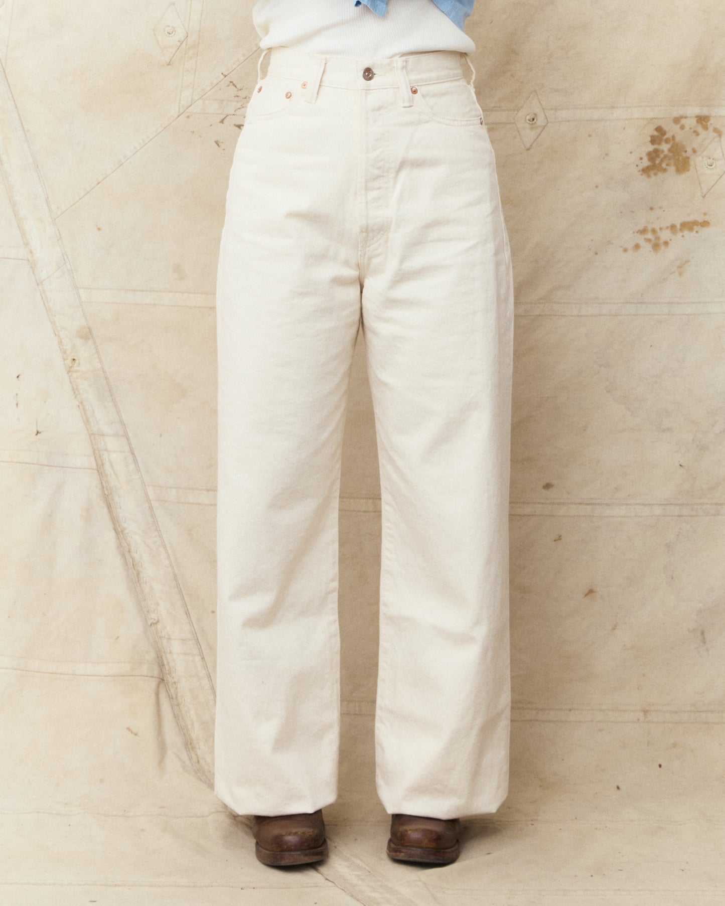 Bryceland's The Emmeline Label Janet Jeans Ecru One Wash