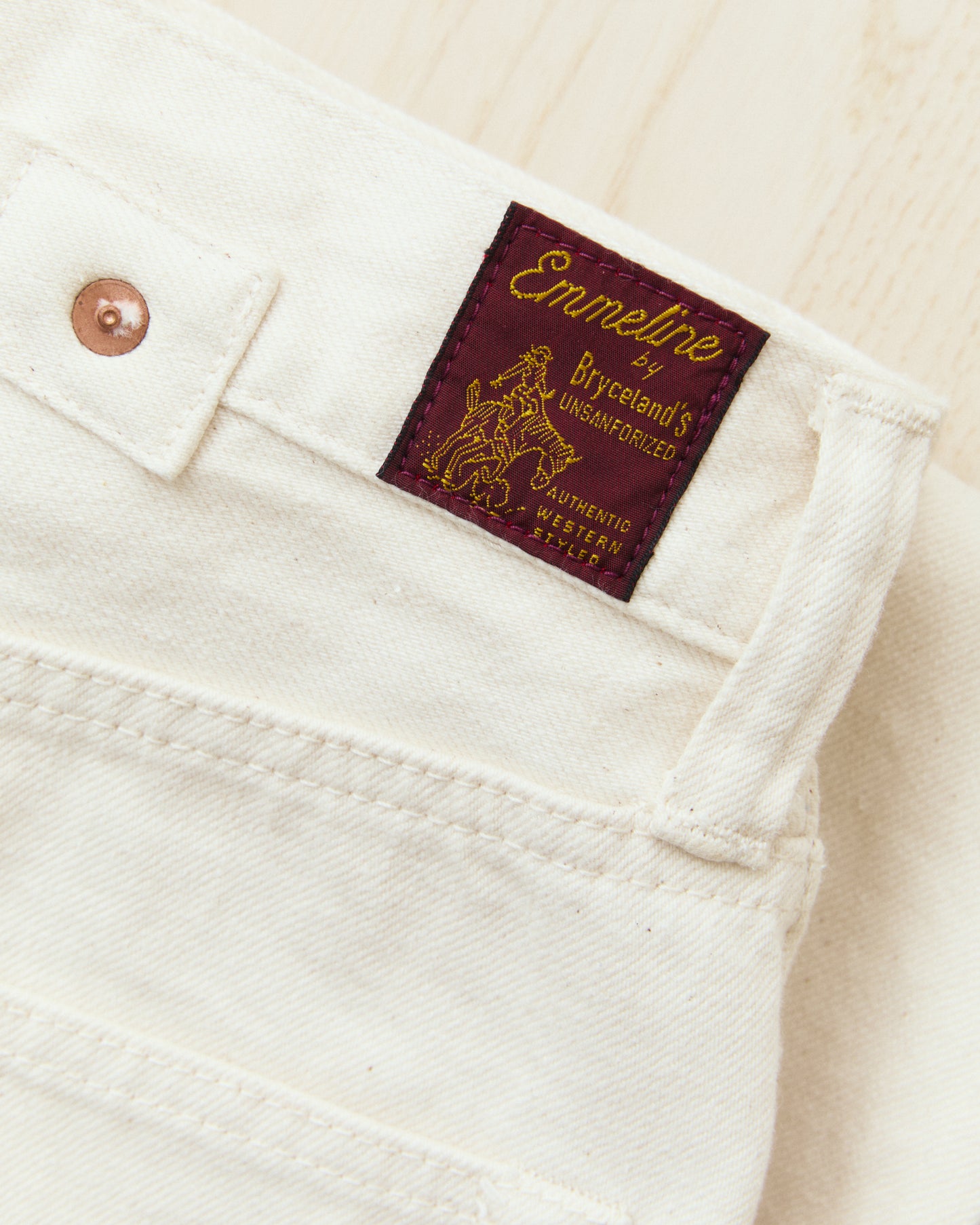 Bryceland's The Emmeline Label Janet Jeans Ecru One Wash