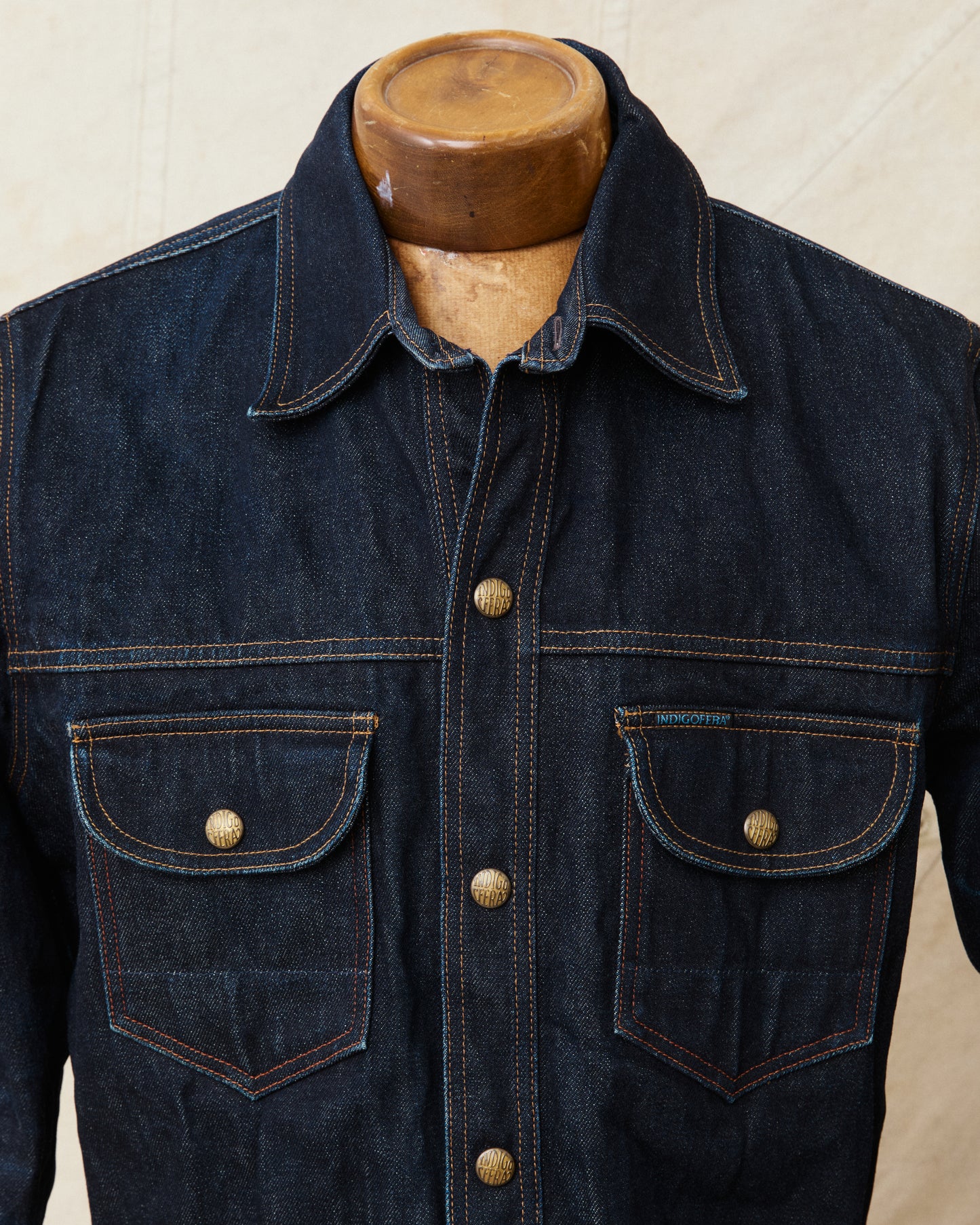 Second Hand Indigofera Fargo Fabric No 9 Denim Jacket Size M