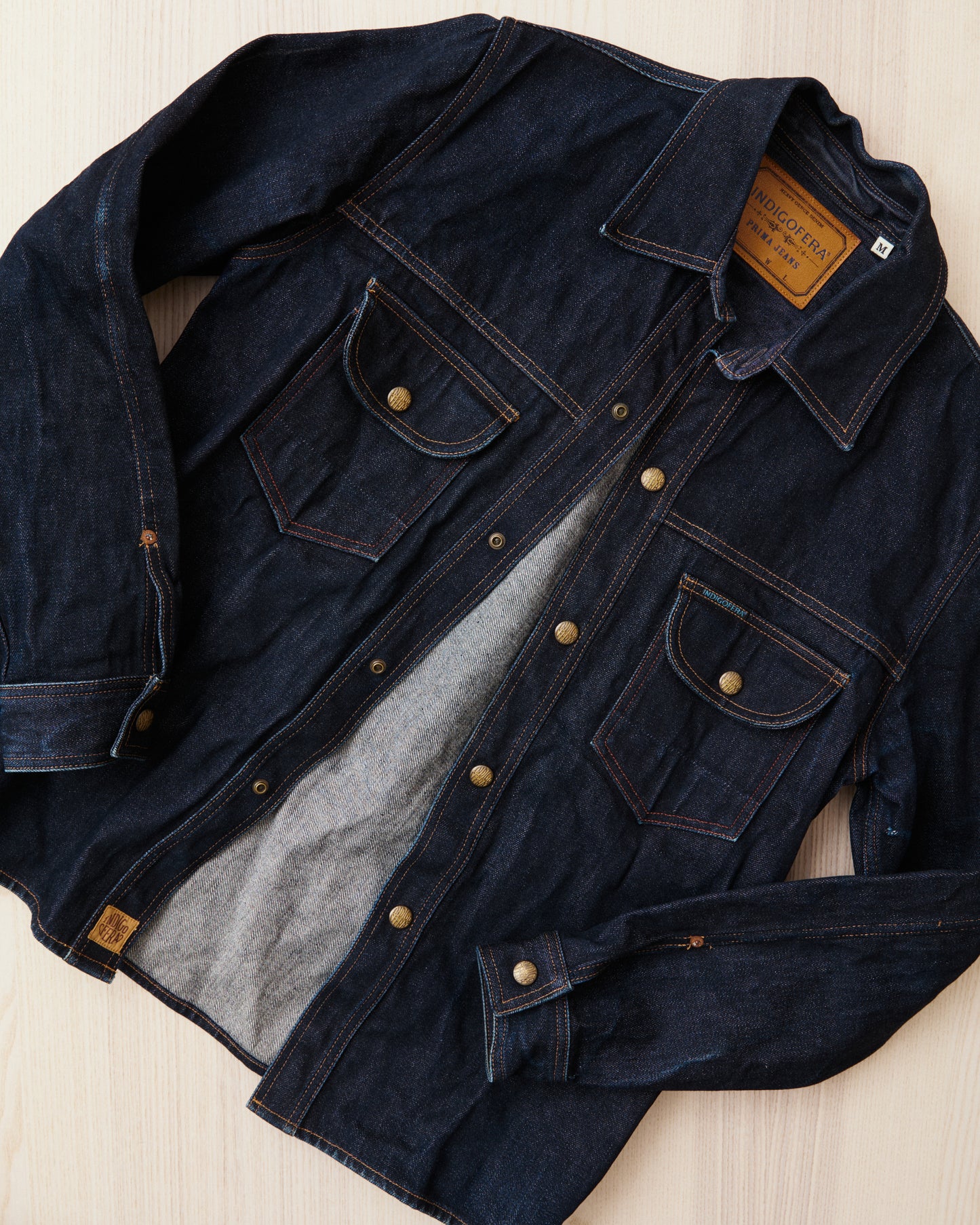 Second Hand Indigofera Fargo Fabric No 9 Denim Jacket Size M