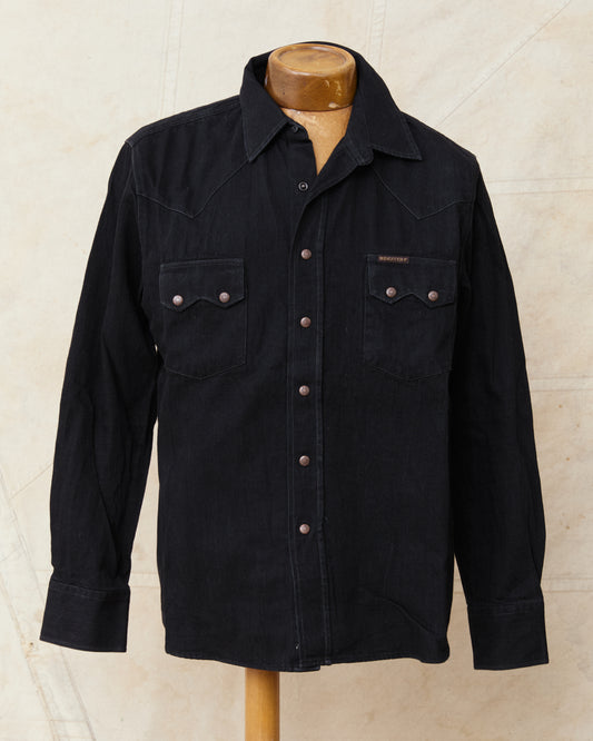 Second Hand Indigofera Ryman Shirt Black Denim Size L