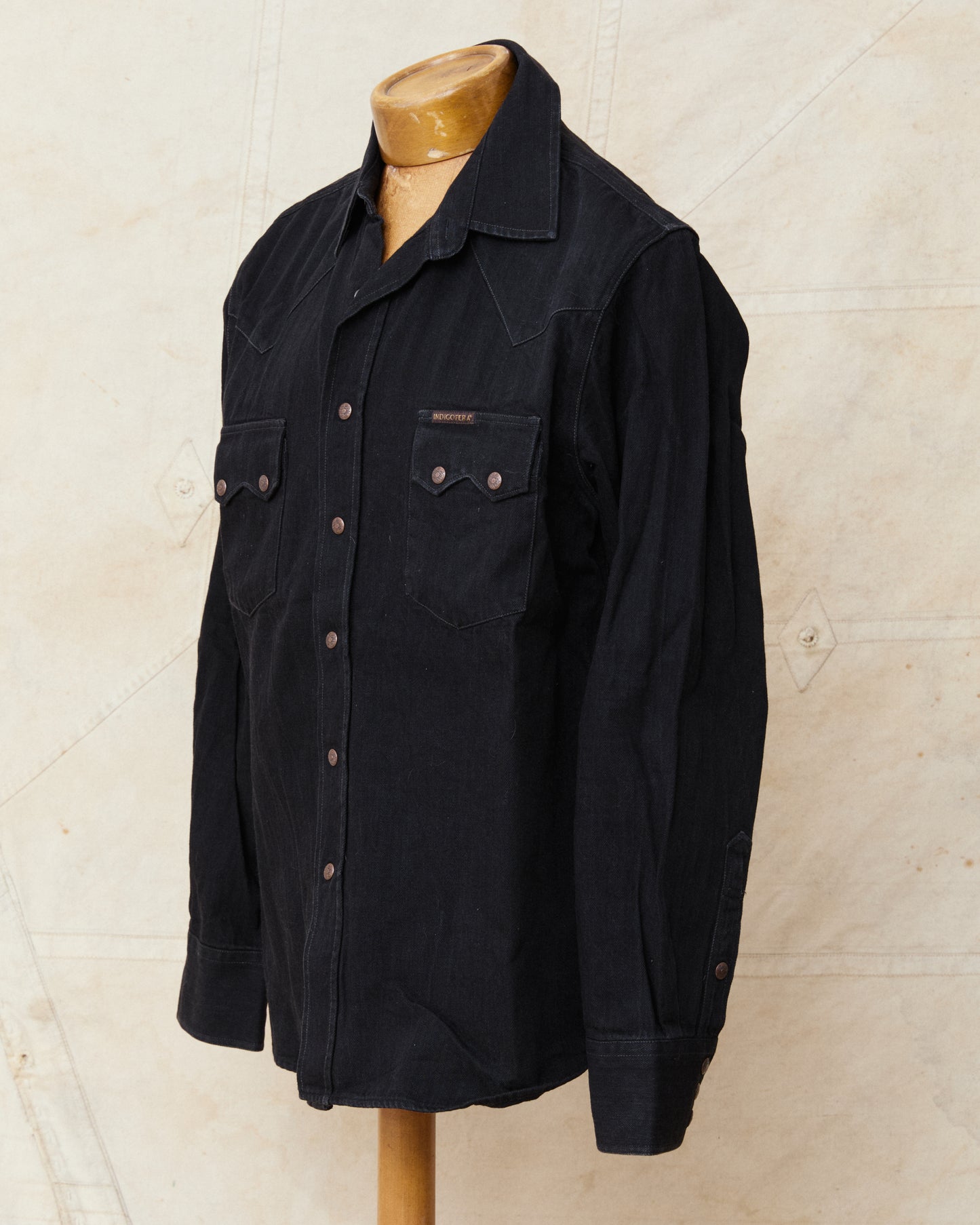 Second Hand Indigofera Ryman Shirt Black Denim Size L