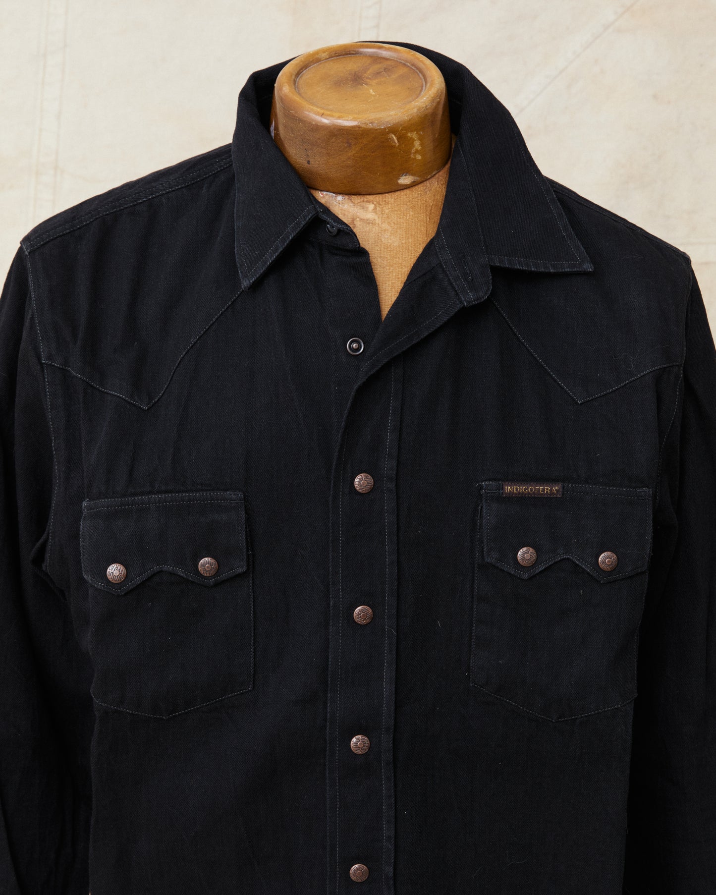 Second Hand Indigofera Ryman Shirt Black Denim Size L