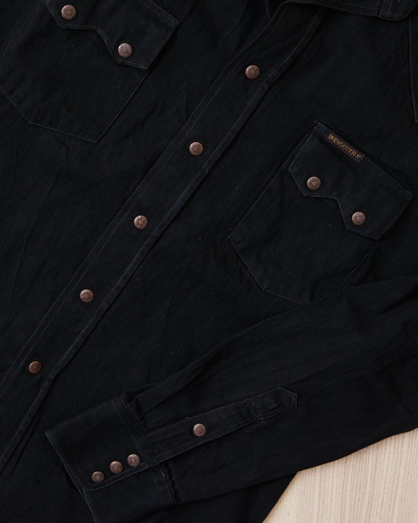 Second Hand Indigofera Ryman Shirt Black Denim Size L