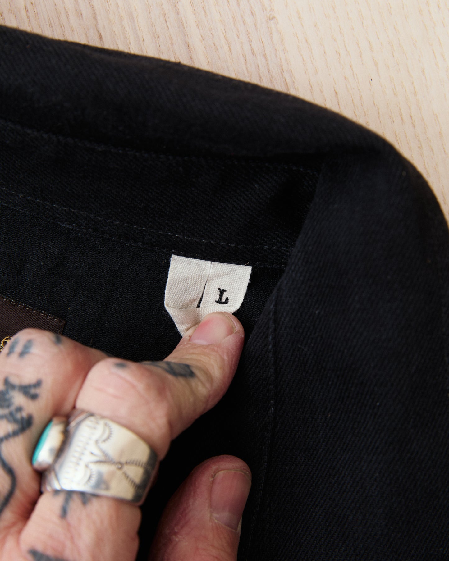 Second Hand Indigofera Ryman Shirt Black Denim Size L