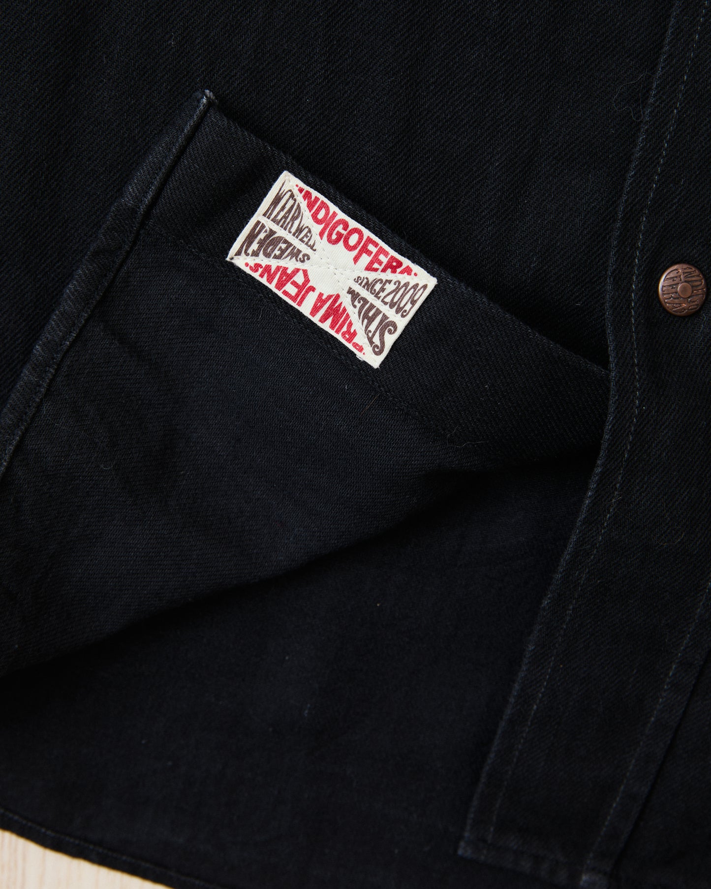 Second Hand Indigofera Ryman Shirt Black Denim Size L