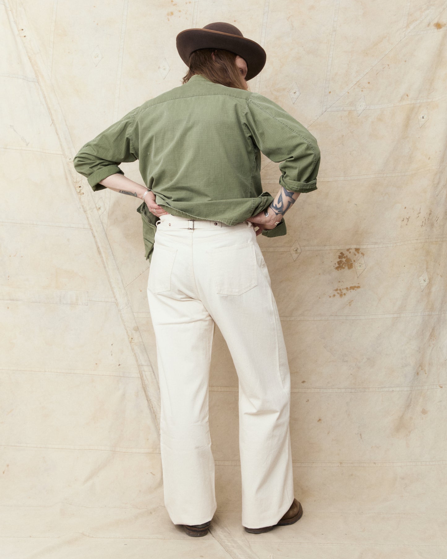 Bryceland's The Emmeline Label Janet Jeans Ecru One Wash