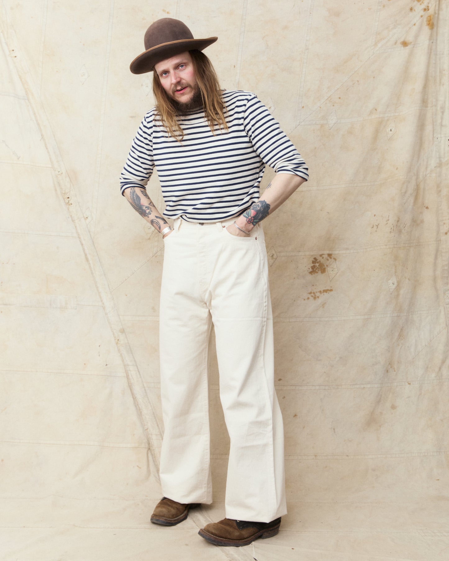 Bryceland's The Emmeline Label Janet Jeans Ecru One Wash