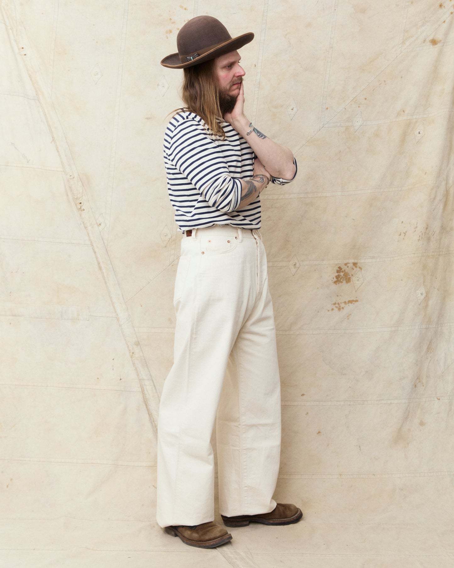 Bryceland's The Emmeline Label Janet Jeans Ecru One Wash