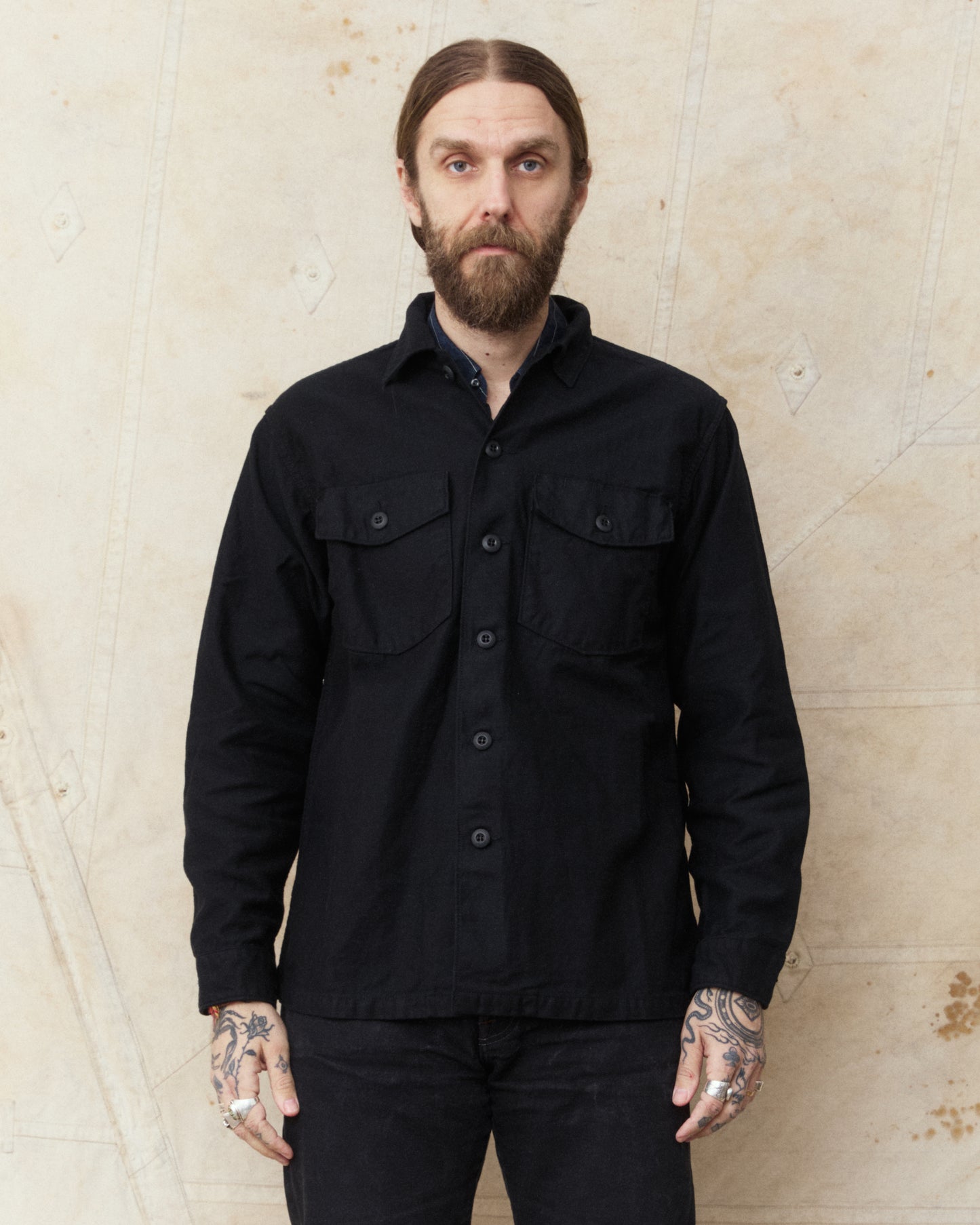 OrSlow 03-8045-J61K US Army Fatigue Shirt Black