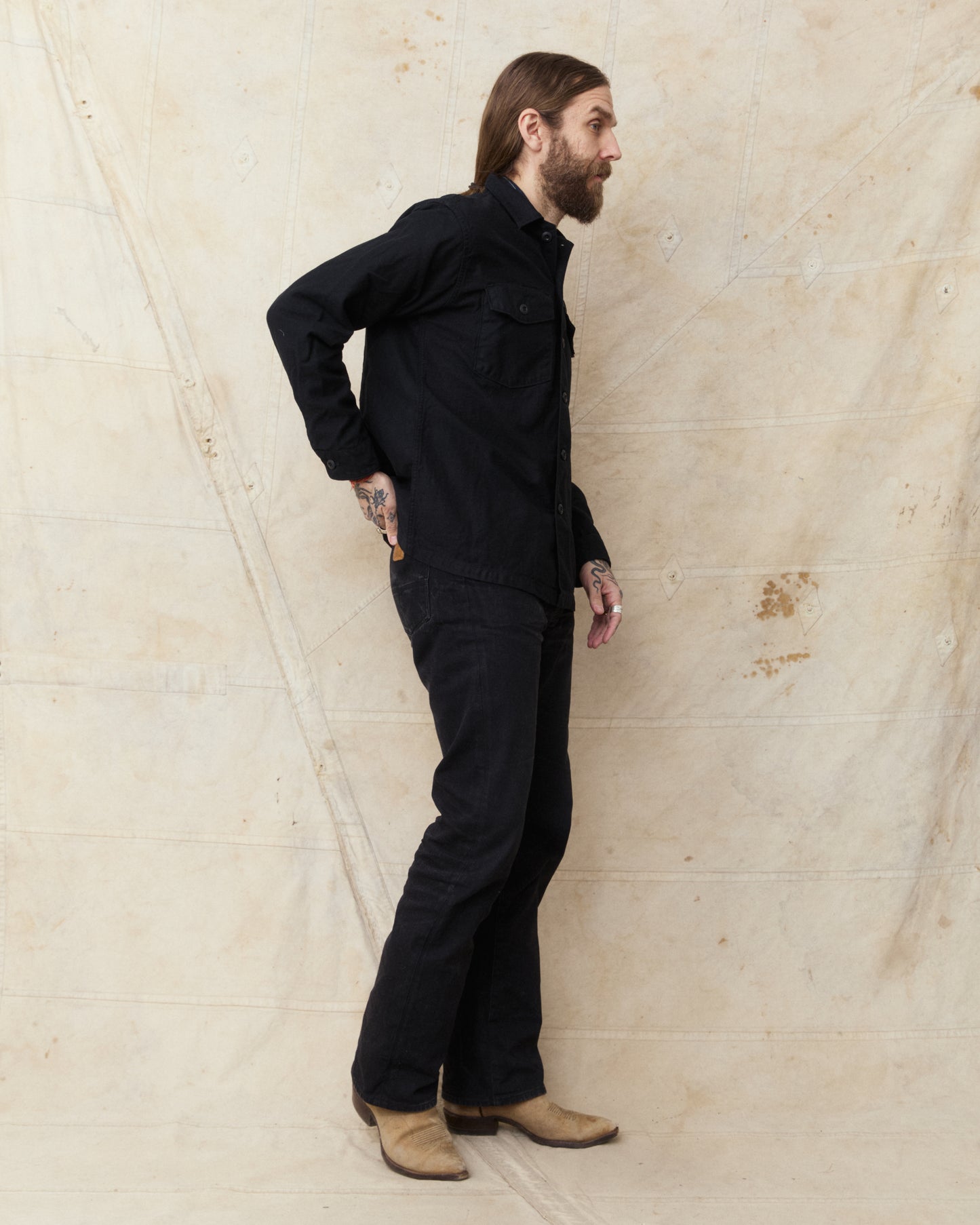 OrSlow 03-8045-J61K US Army Fatigue Shirt Black