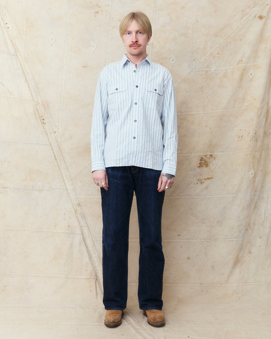 Sugar Cane & Co. SC29671 Fiction Romance 6oz. Indigo Stripe Work Shirt