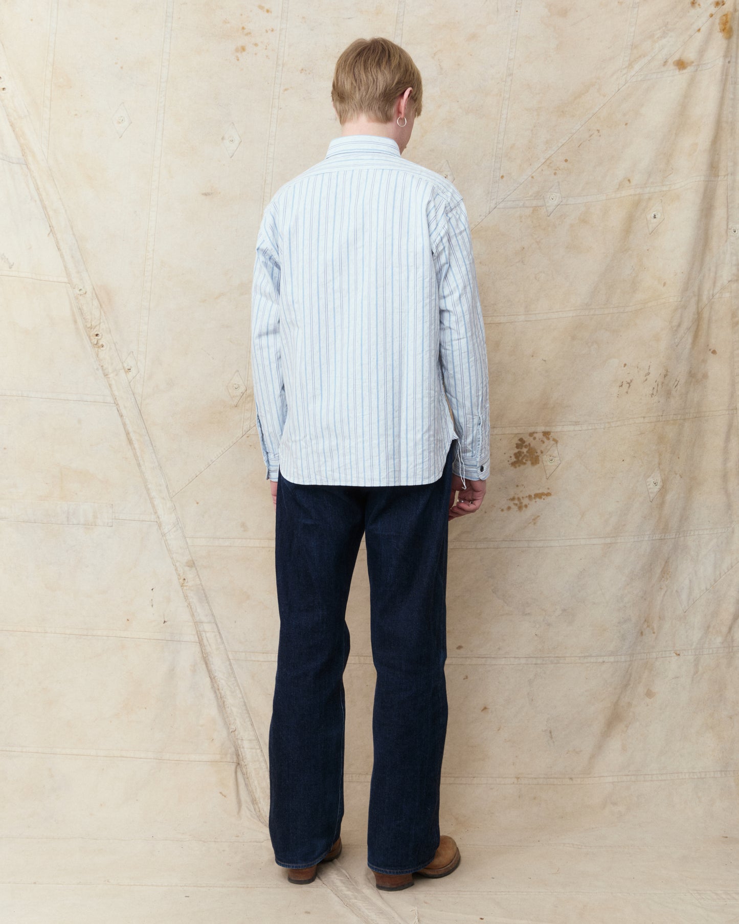 Sugar Cane & Co. SC29671 Fiction Romance 6oz. Indigo Stripe Work Shirt