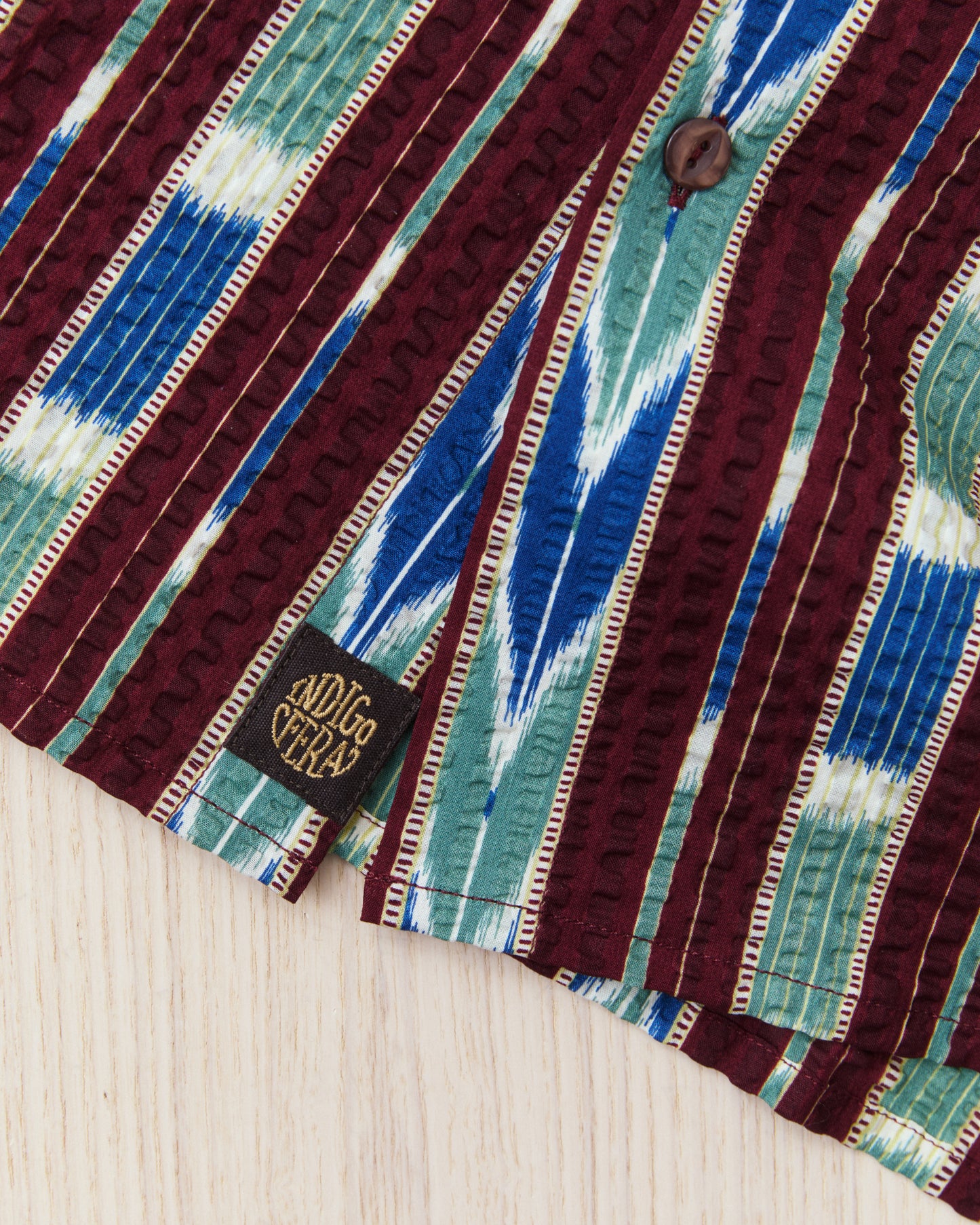 Indigofera Deville Printed Seersucker Wine/Ecru Shirt