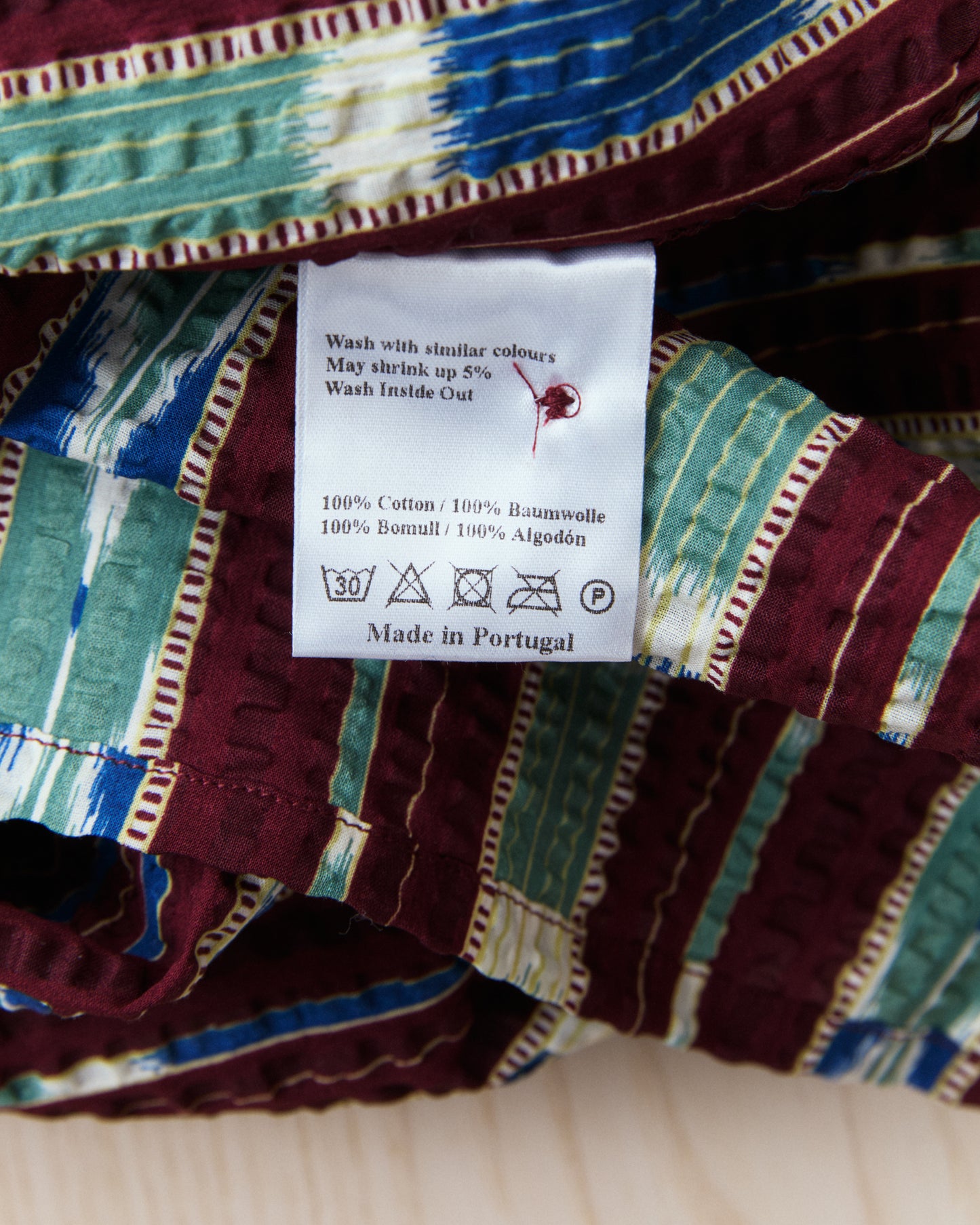 Indigofera Deville Printed Seersucker Wine/Ecru Shirt