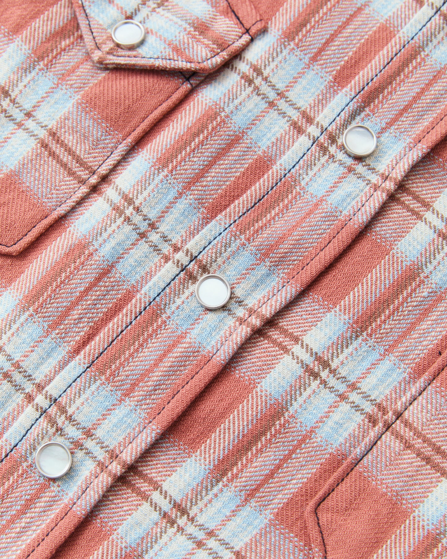 Sugar Cane & Co. SC29687 Washer Herringbone Check Western Shirt Red