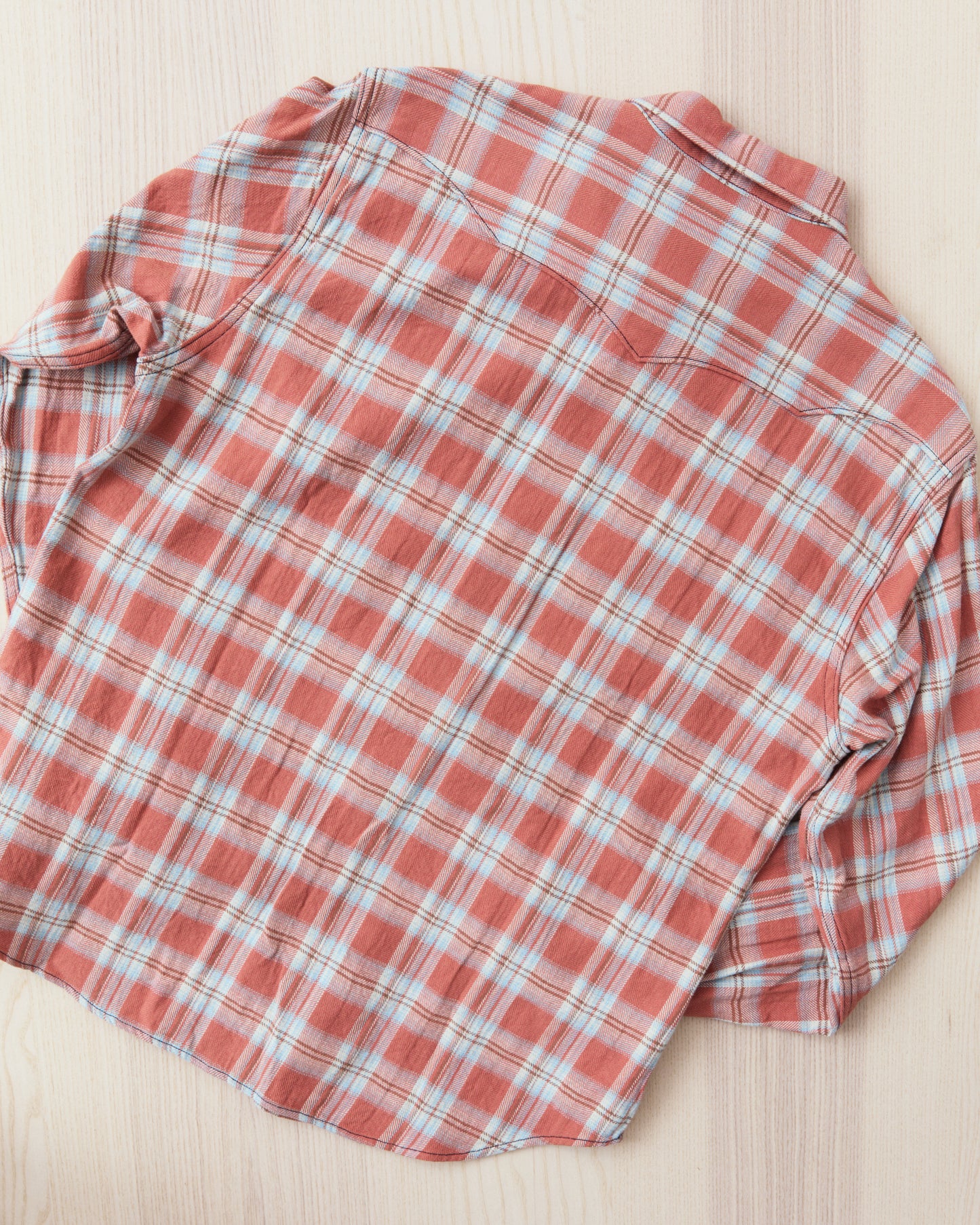 Sugar Cane & Co. SC29687 Washer Herringbone Check Western Shirt Red
