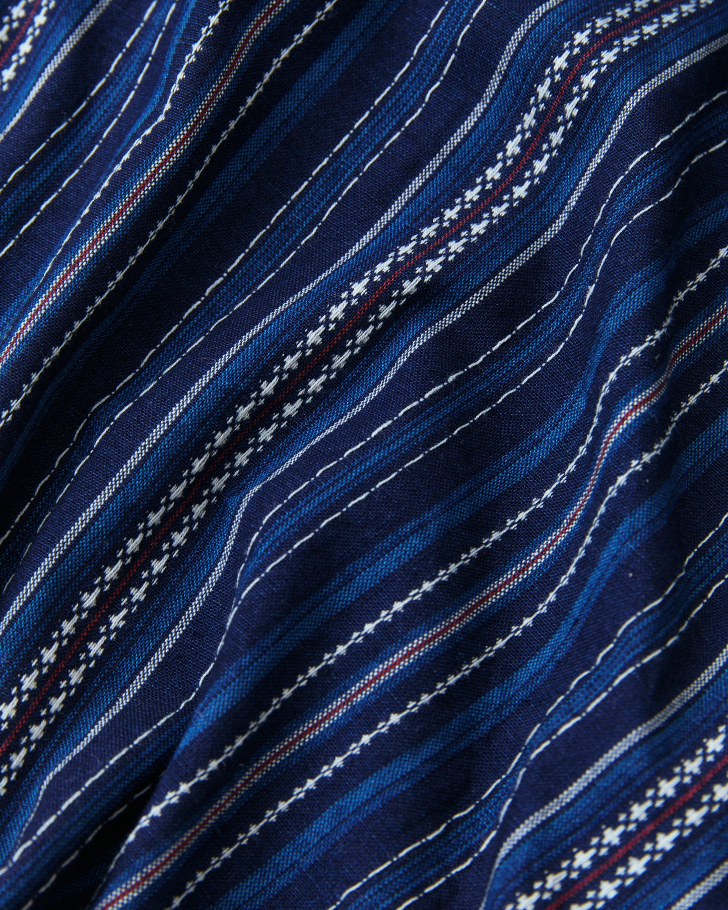 Sugar Cane & Co. Indigo Dobby Western Shirt Navy SC29685