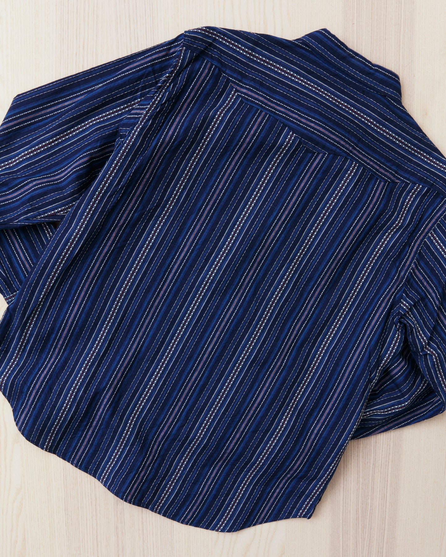 Sugar Cane & Co. Indigo Dobby Western Shirt Navy SC29685