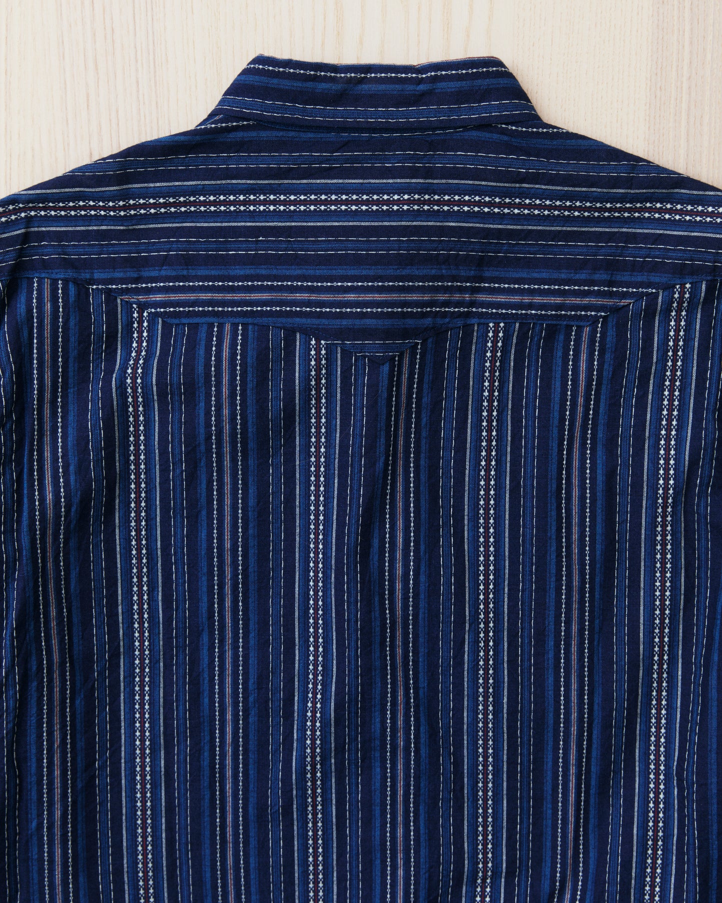 Sugar Cane & Co. Indigo Dobby Western Shirt Navy SC29685