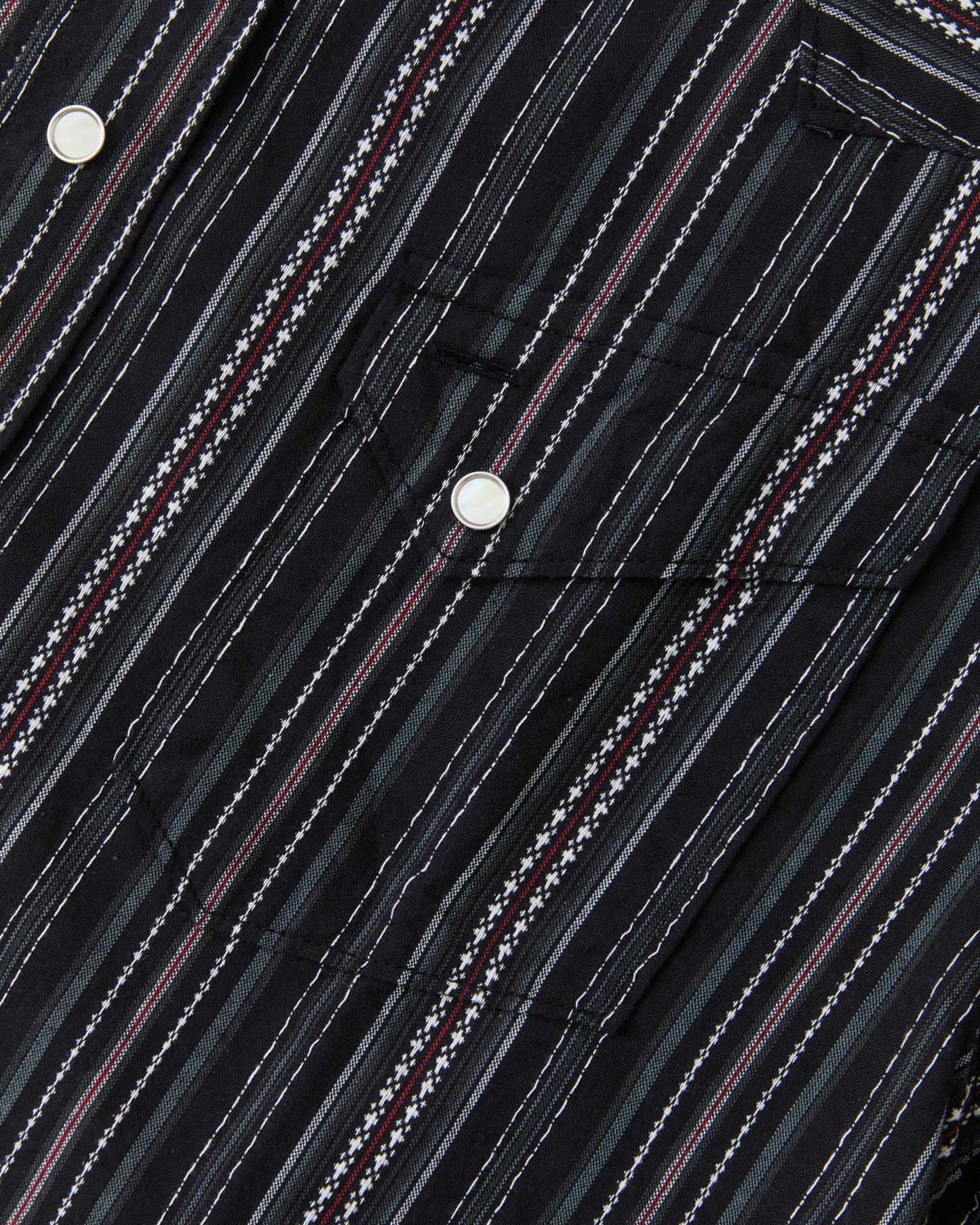 Sugar Cane & Co. Indigo Dobby Western Shirt Black SC29685