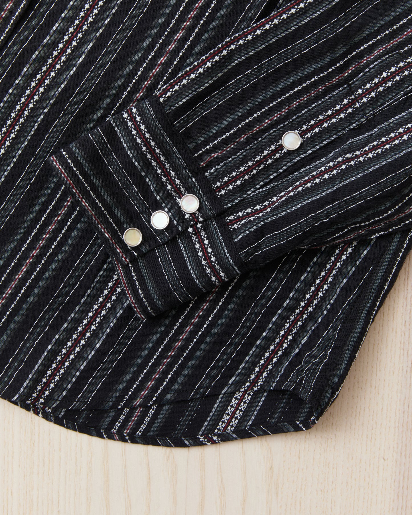 Sugar Cane & Co. Indigo Dobby Western Shirt Black SC29685