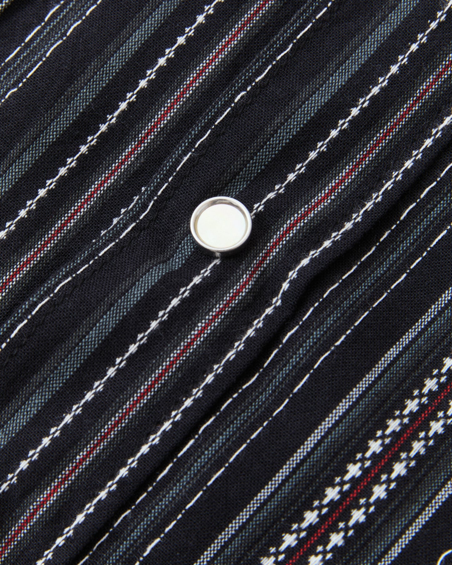 Sugar Cane & Co. Indigo Dobby Western Shirt Black SC29685