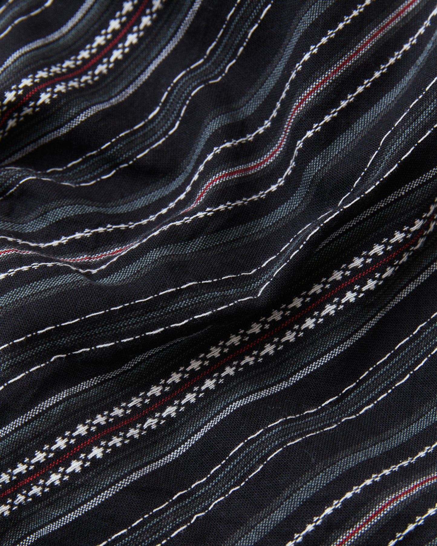 Sugar Cane & Co. Indigo Dobby Western Shirt Black SC29685
