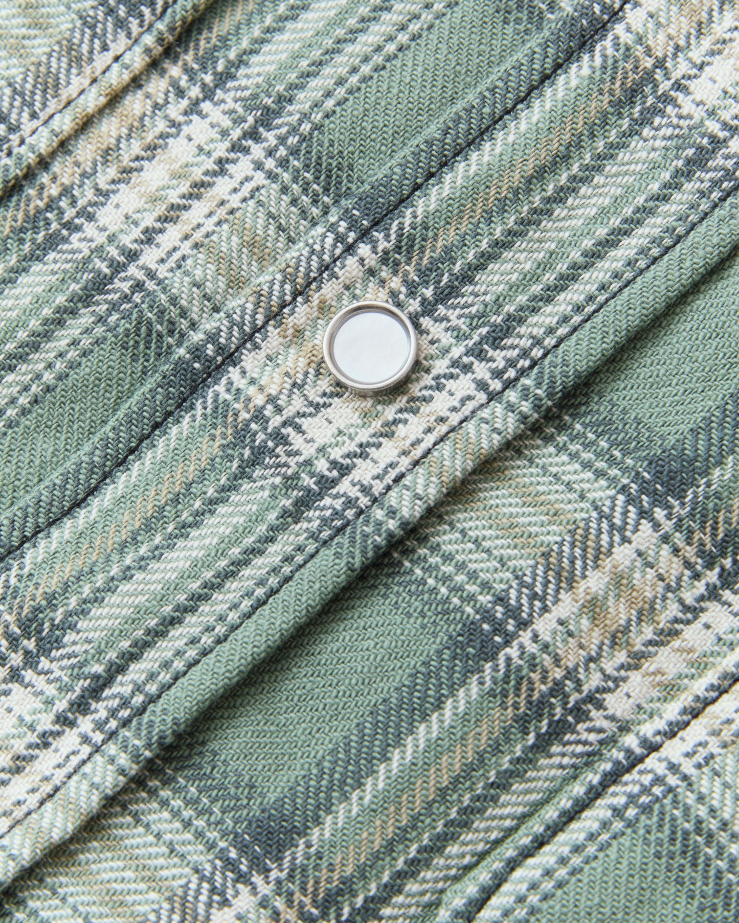 Sugar Cane & Co. SC29687 Washer Herringbone Check Western Shirt Green