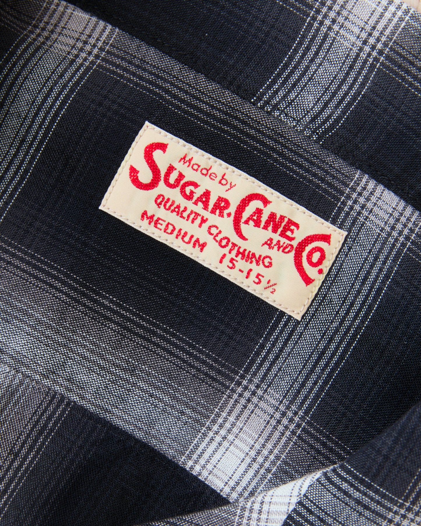 Sugar Cane & Co. Rayon Ombre Check Open Shirt Black SC29120