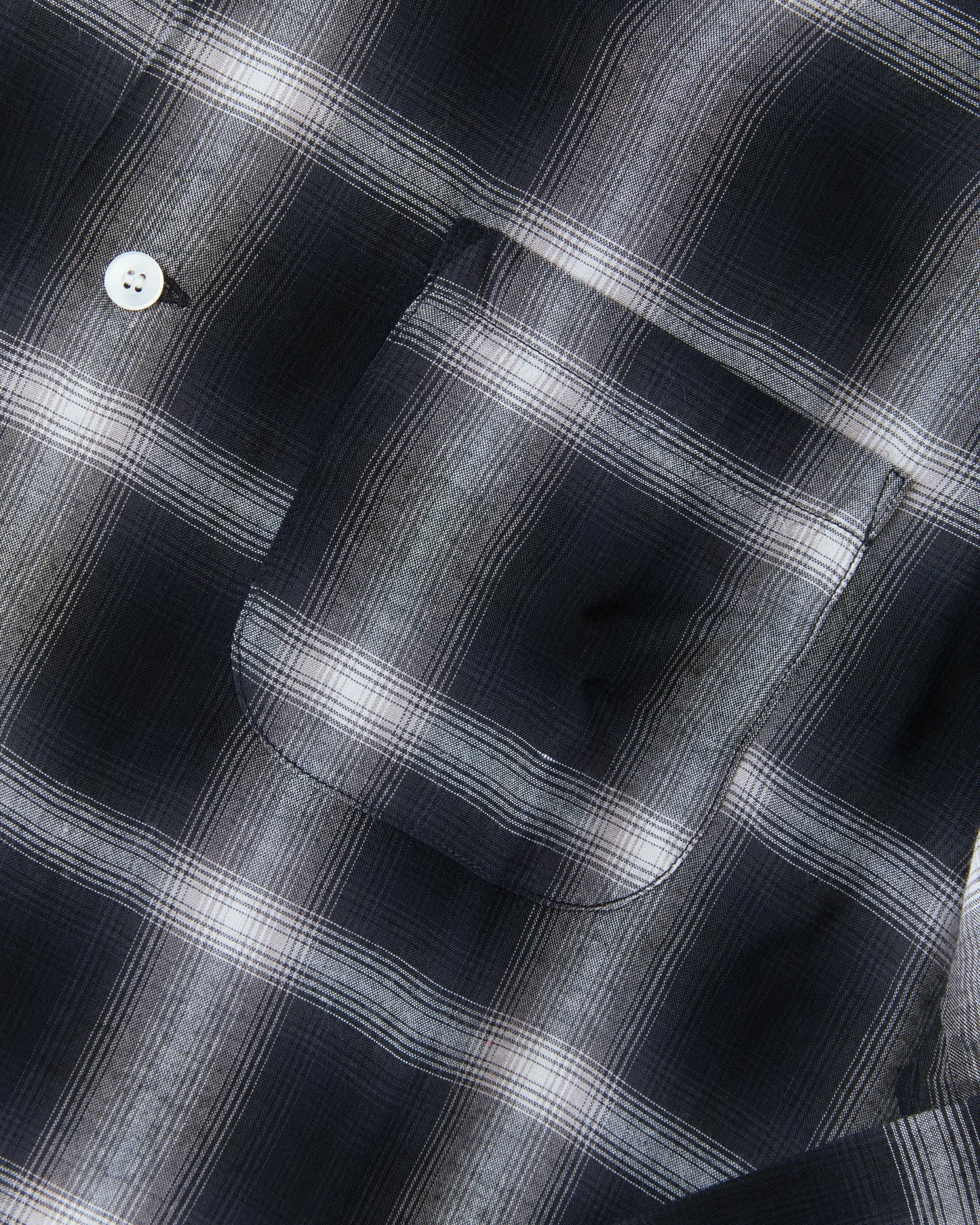 Sugar Cane & Co. Rayon Ombre Check Open Shirt Black SC29120