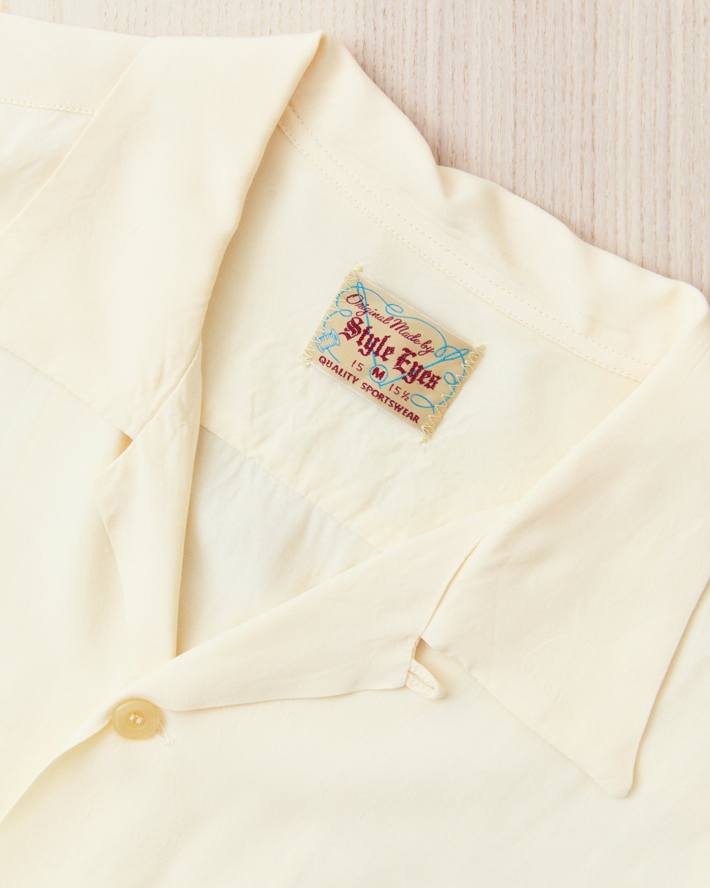 Style Eyes SE29660 Long Sleeved Rayon Bowling Shirt Off White