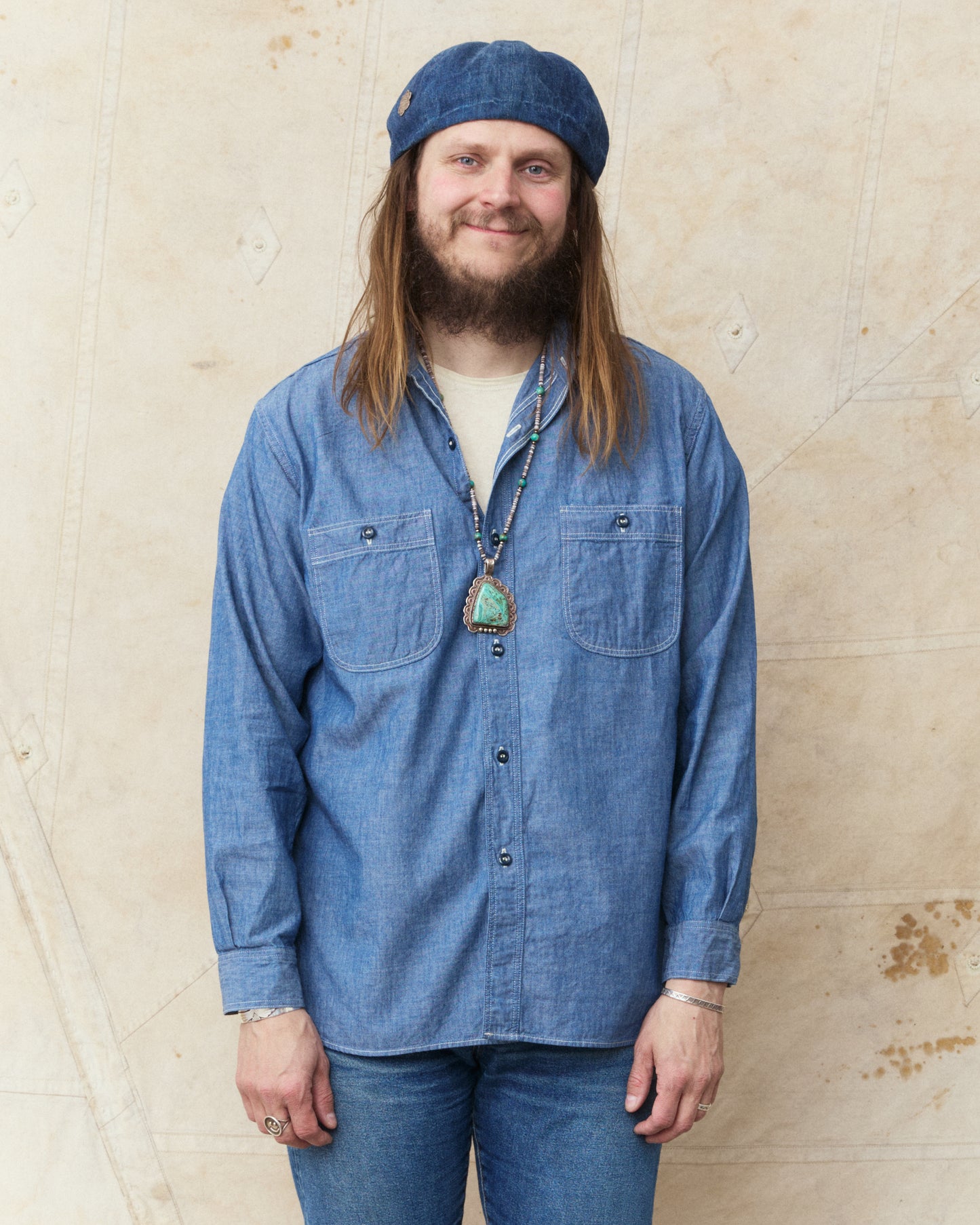 OrSlow 01-8270-84K Relaxed Fit Chambray Work Shirt