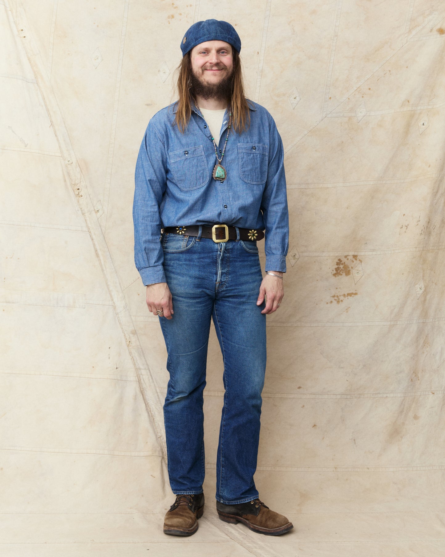 OrSlow 01-8270-84K Relaxed Fit Chambray Work Shirt