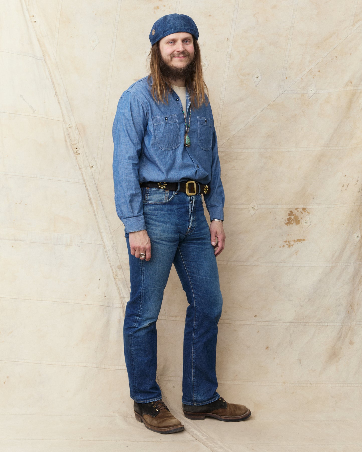 OrSlow 01-8270-84K Relaxed Fit Chambray Work Shirt