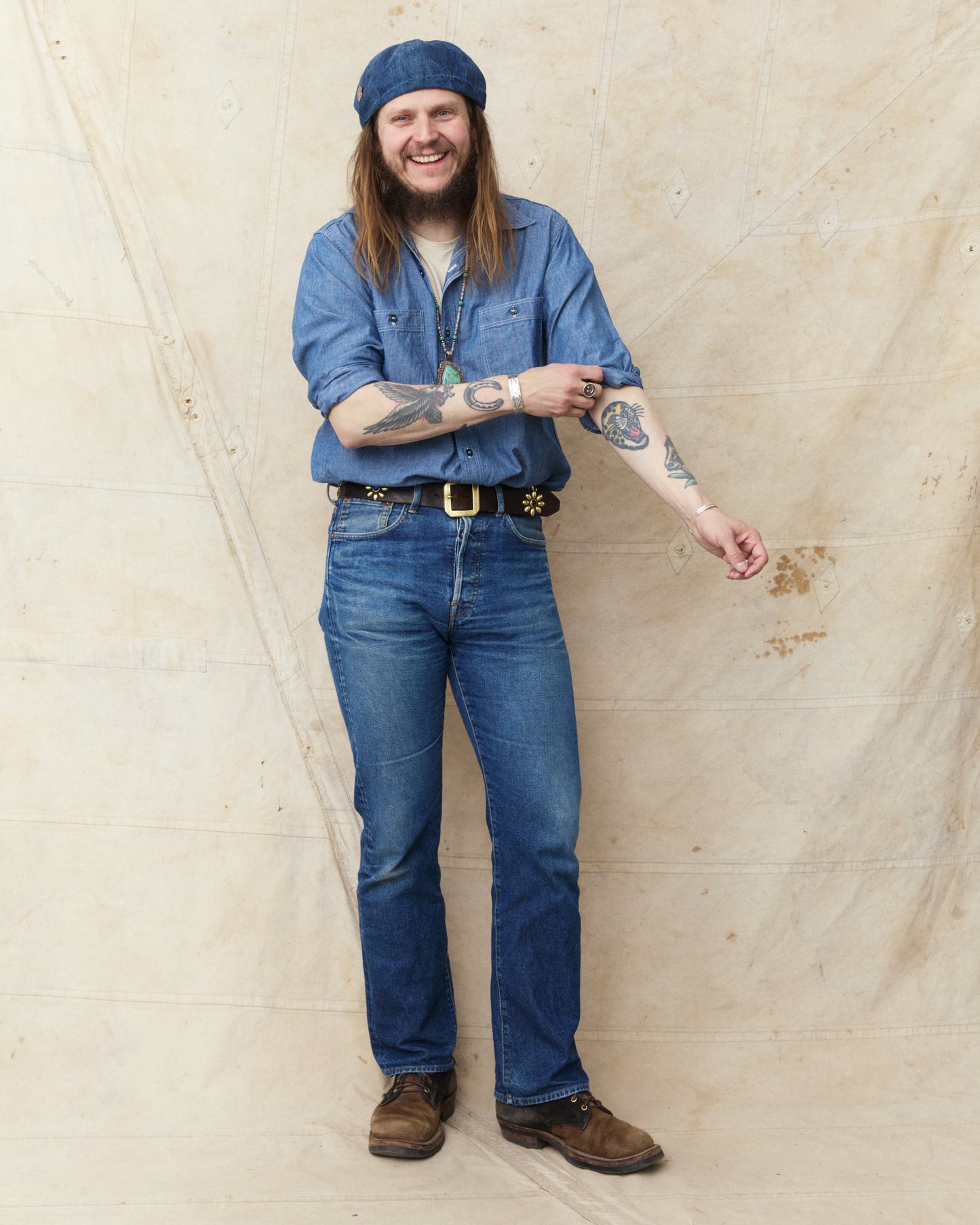 OrSlow 01-8270-84K Relaxed Fit Chambray Work Shirt