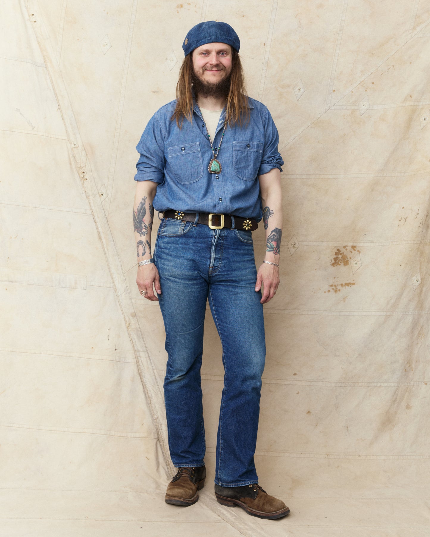 OrSlow 01-8270-84K Relaxed Fit Chambray Work Shirt