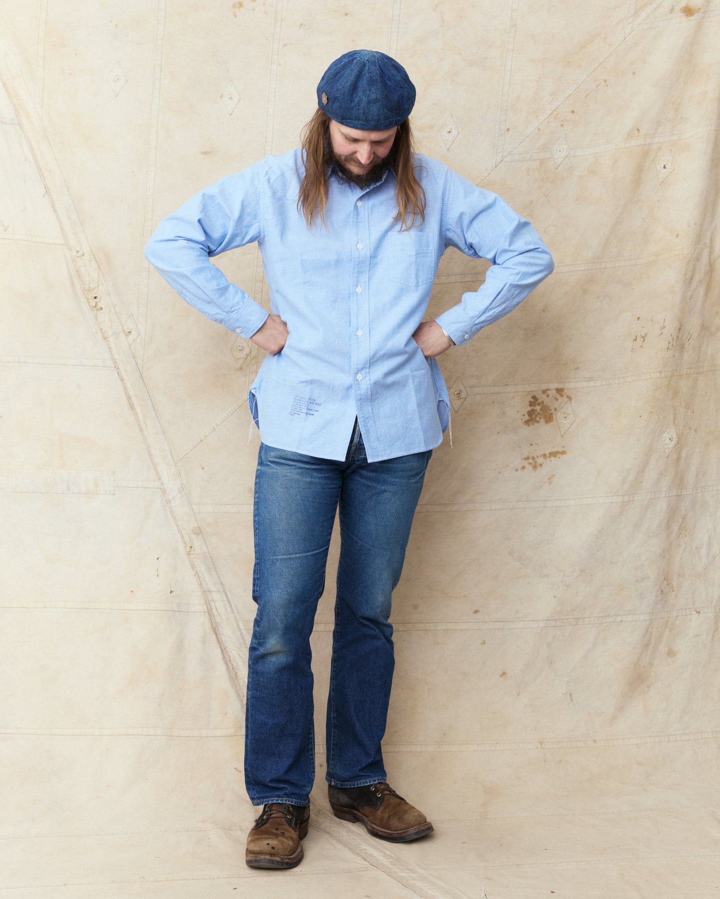 Buzz Rickson's BR28824 Cotton Oxford Cloth 4oz. Blue Shirt