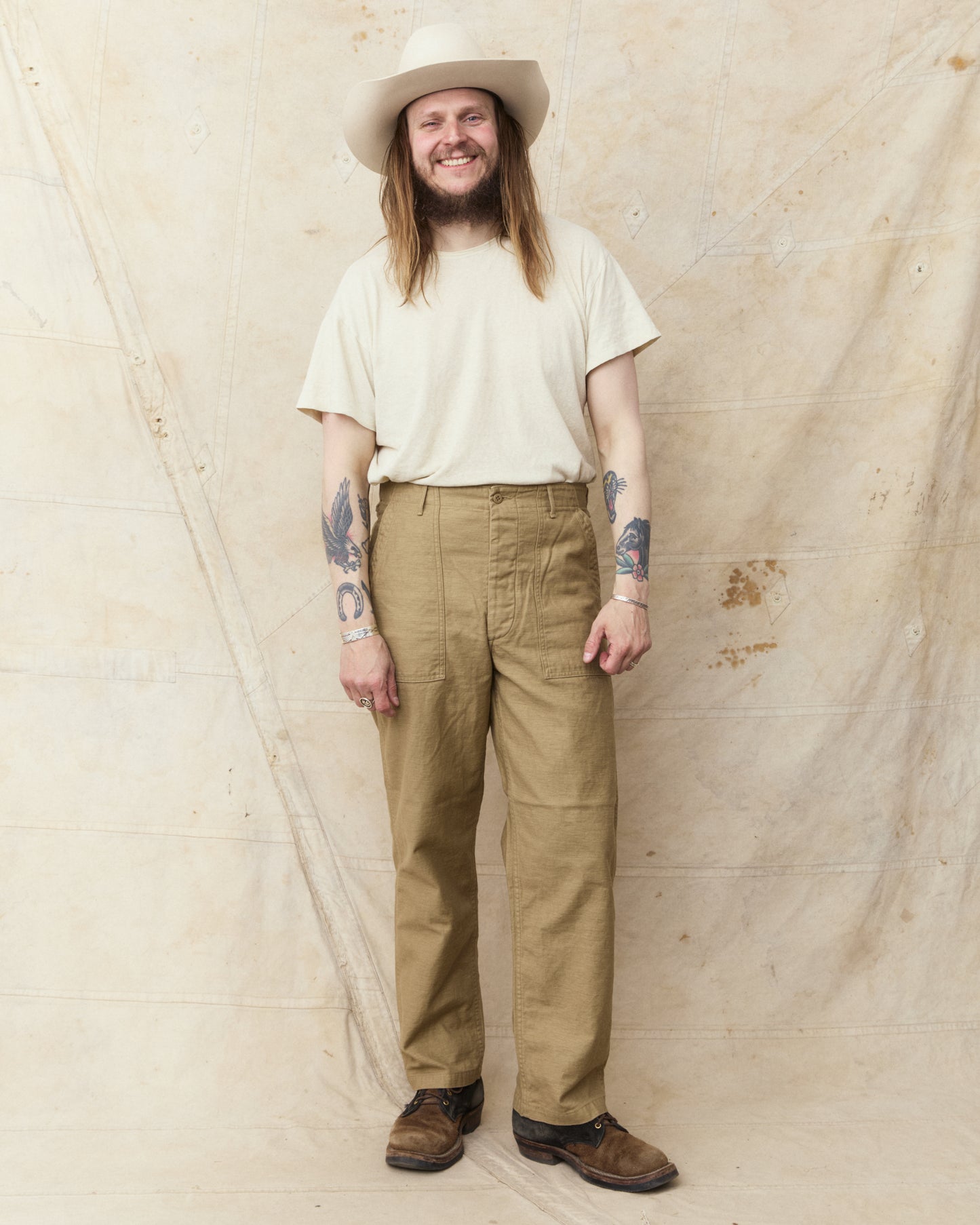OrSlow 01-5002-72K Fatigue Pants Sand Beige