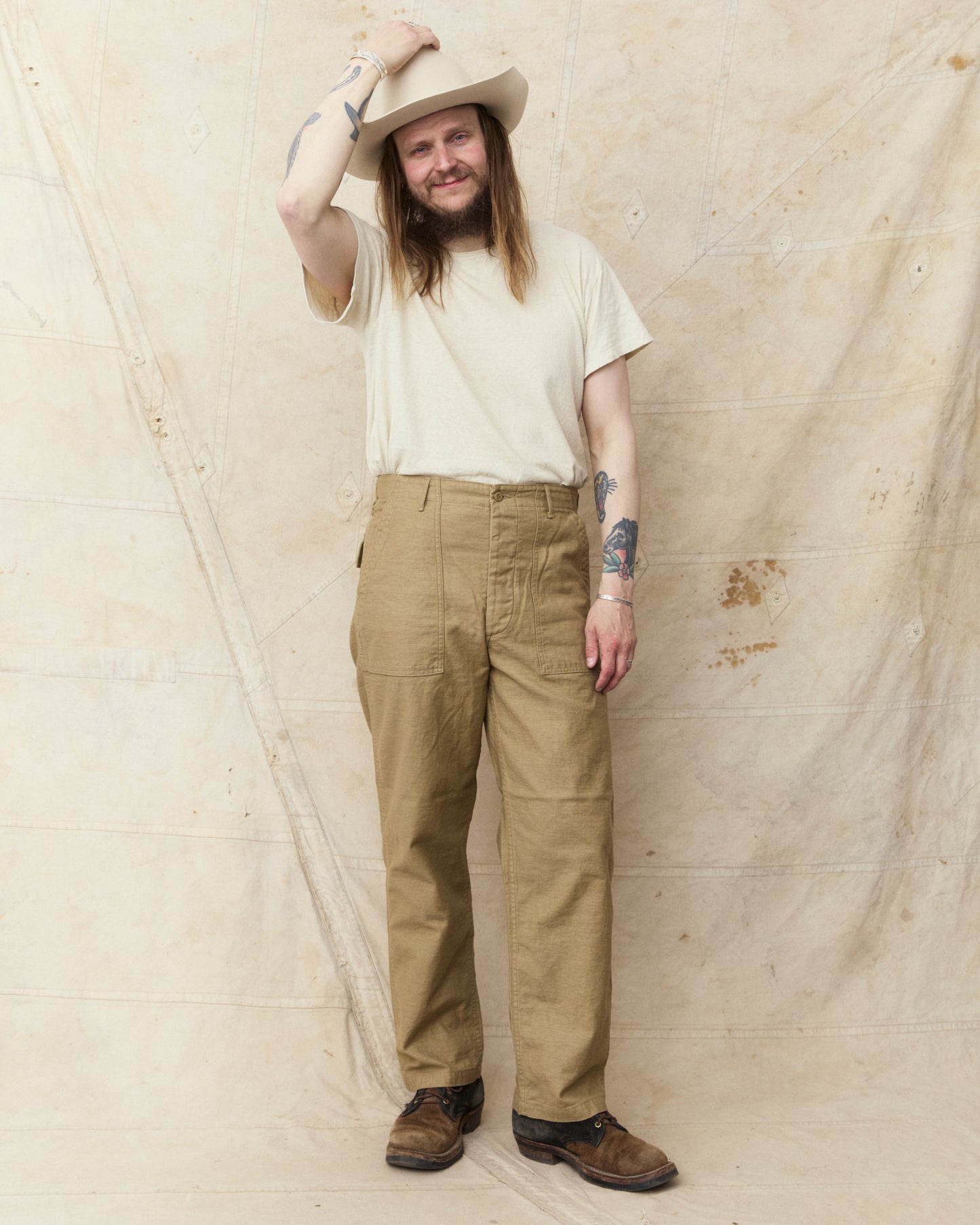 OrSlow 01-5002-72K Fatigue Pants Sand Beige