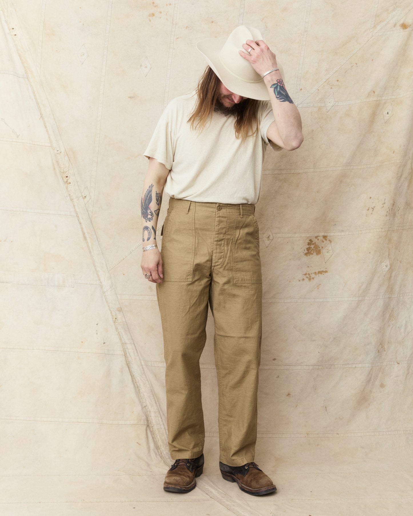 OrSlow 01-5002-72K Fatigue Pants Sand Beige