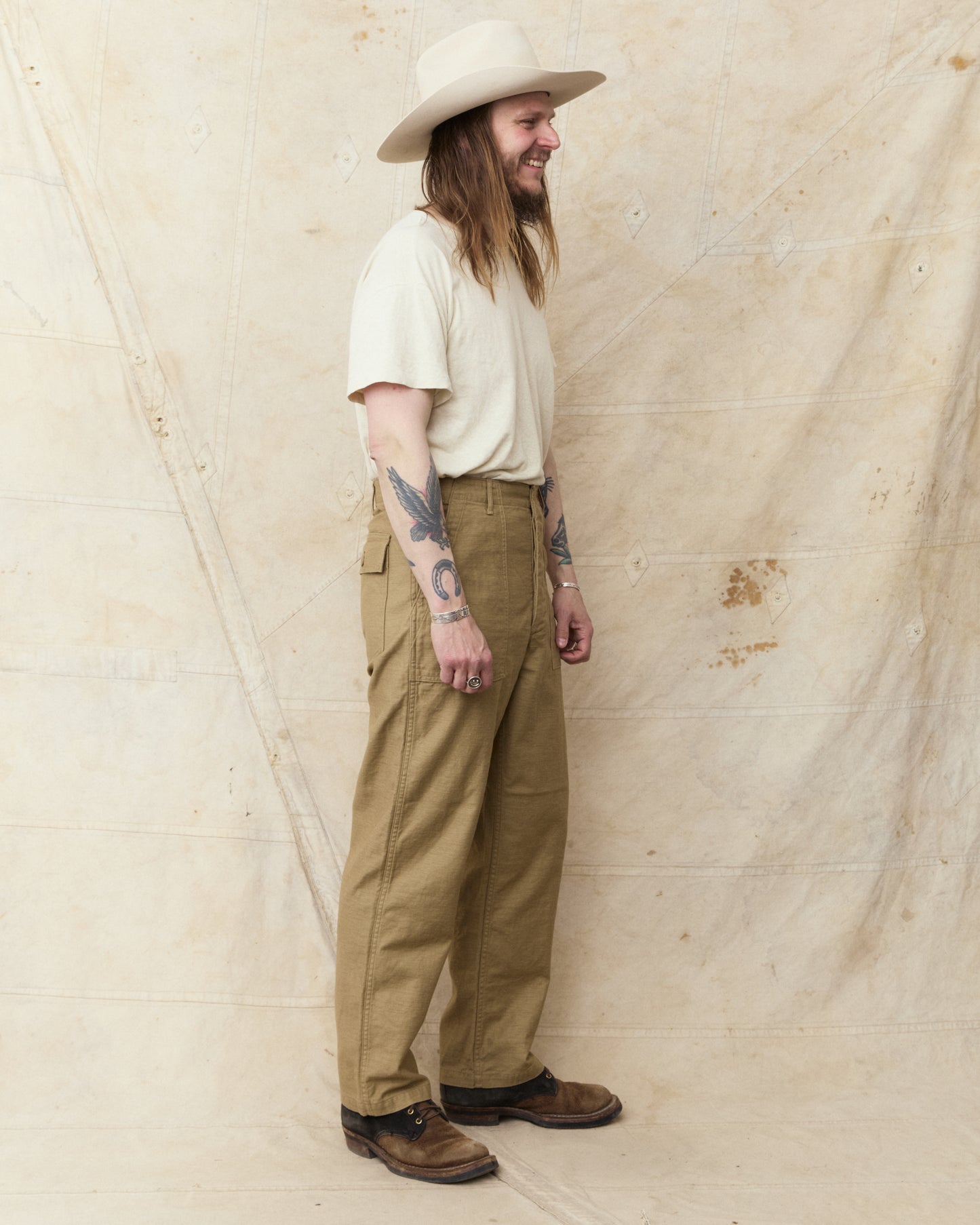 OrSlow 01-5002-72K Fatigue Pants Sand Beige