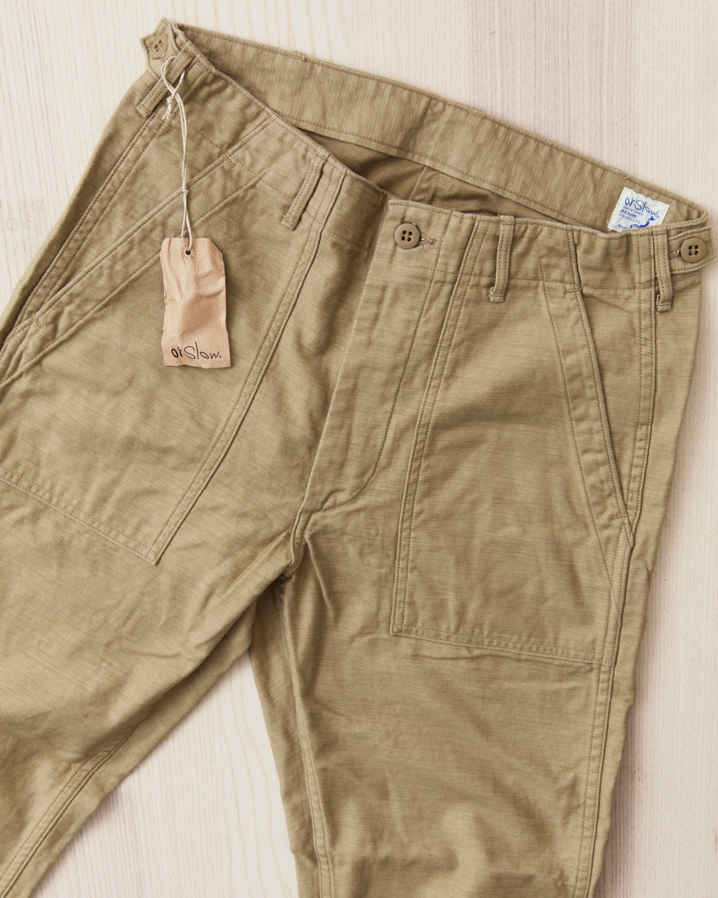 OrSlow 01-5032-72K Slim Fatigue Pants Sand Beige